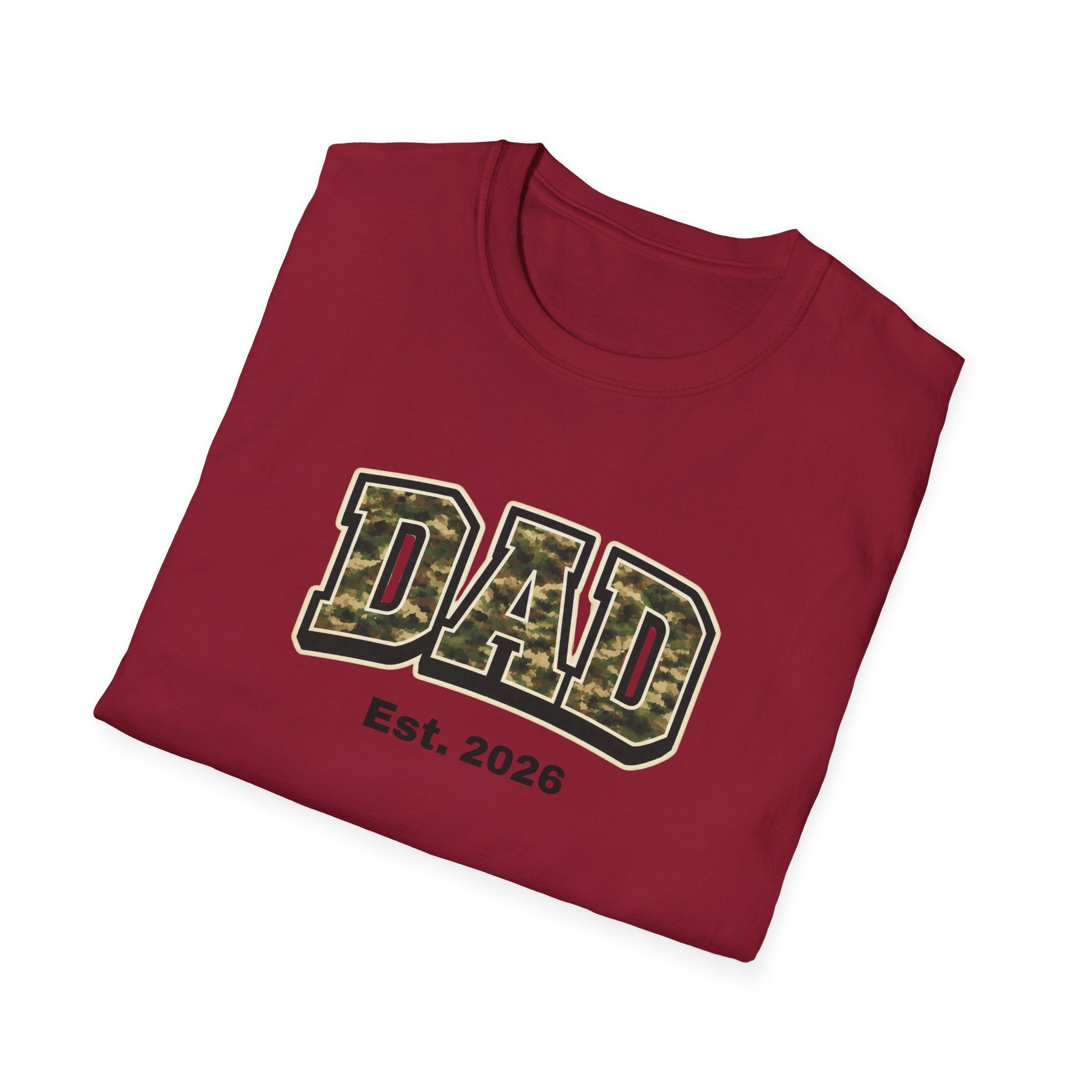 Dad Camo T‑Shirt – “DAD Est. 2026” Military Camo Father's Day Tee