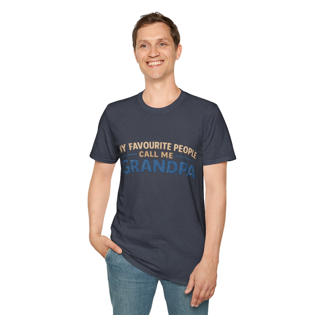 Grandpa T-Shirt - "My Favourite People Call Me Grandpa" Retro Family Gift