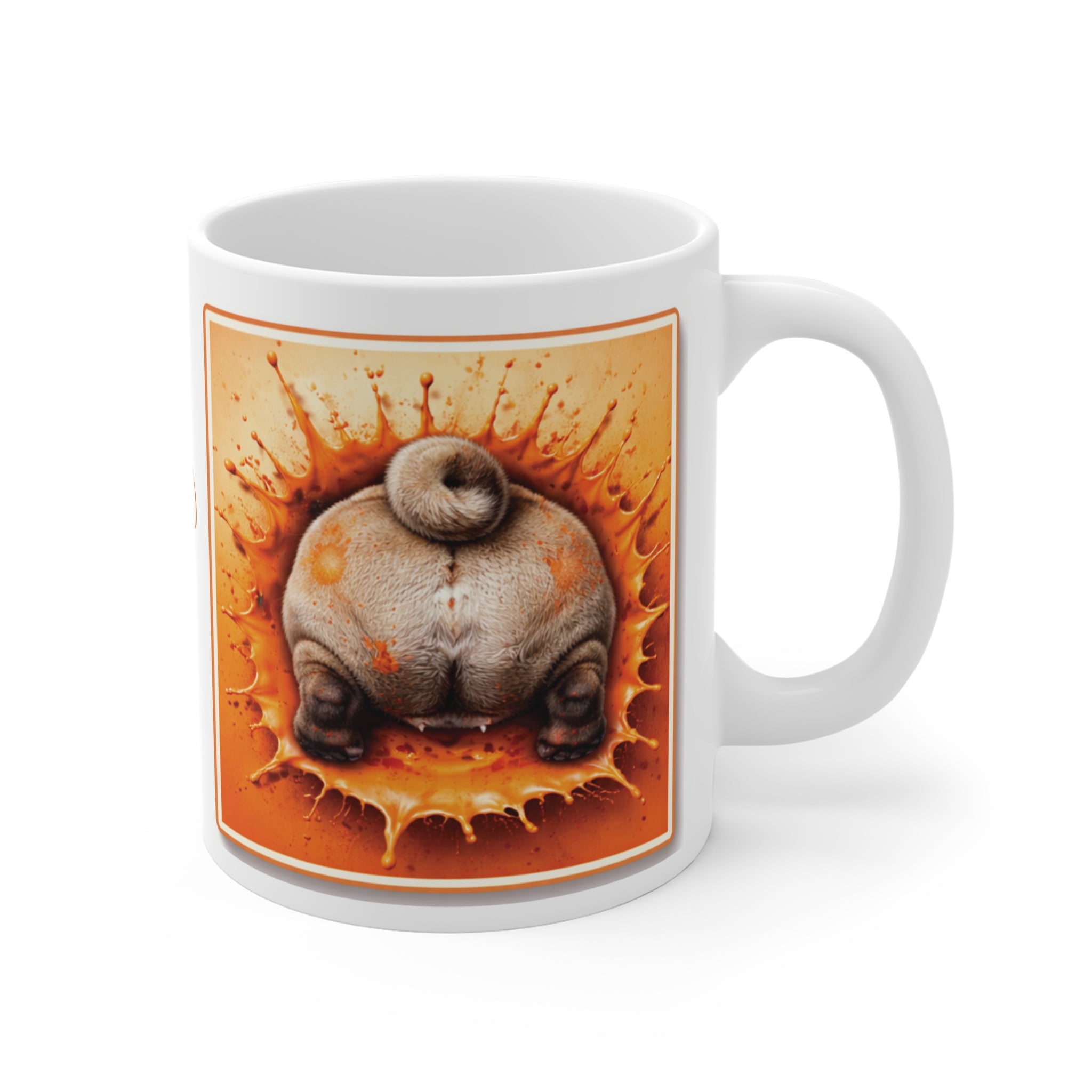 Pug Mug — "I Puggin' Woof You!" in Orange Cute Dog Lover Coffee Mug