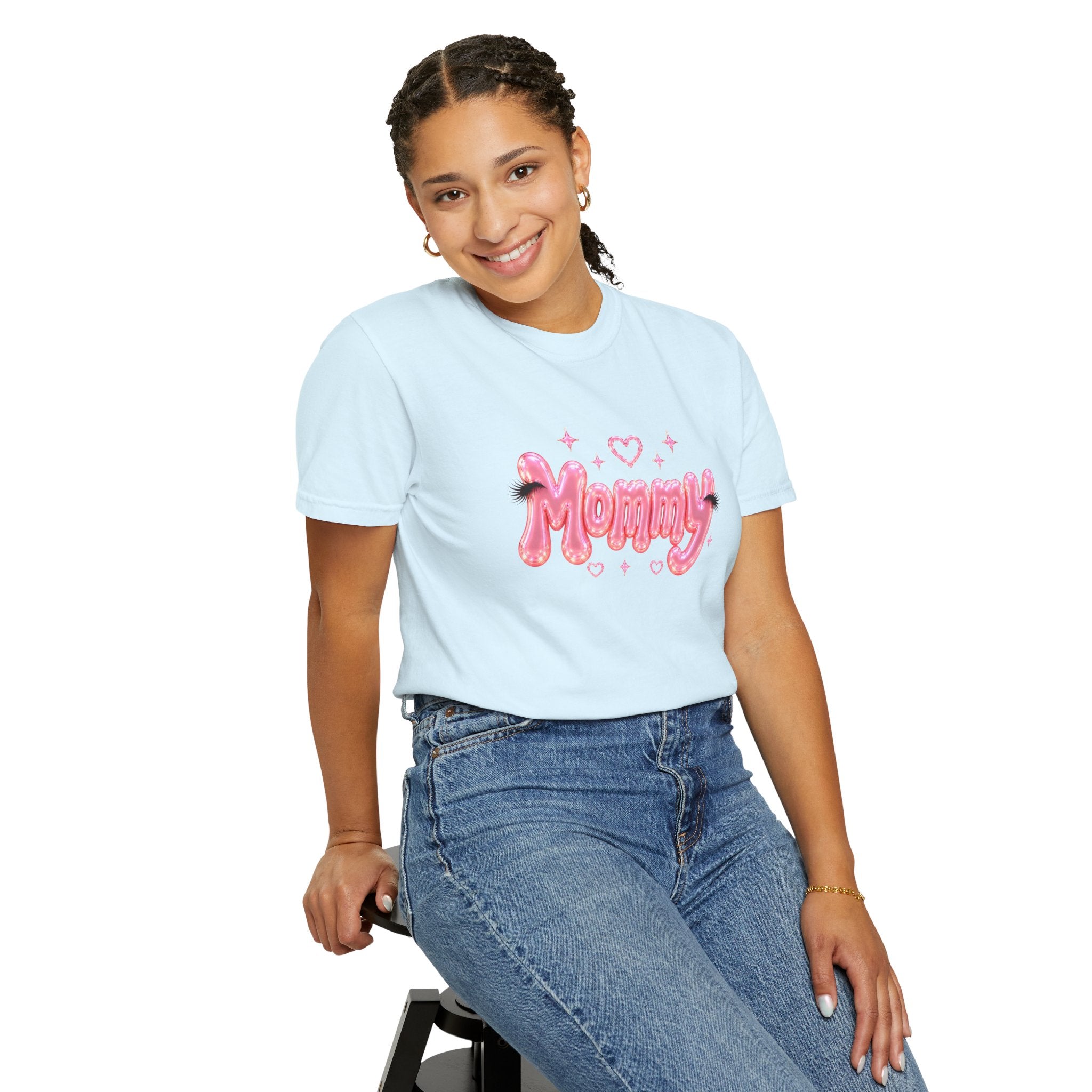 MOMMY Pink Balloon Eyelashes T-Shirt