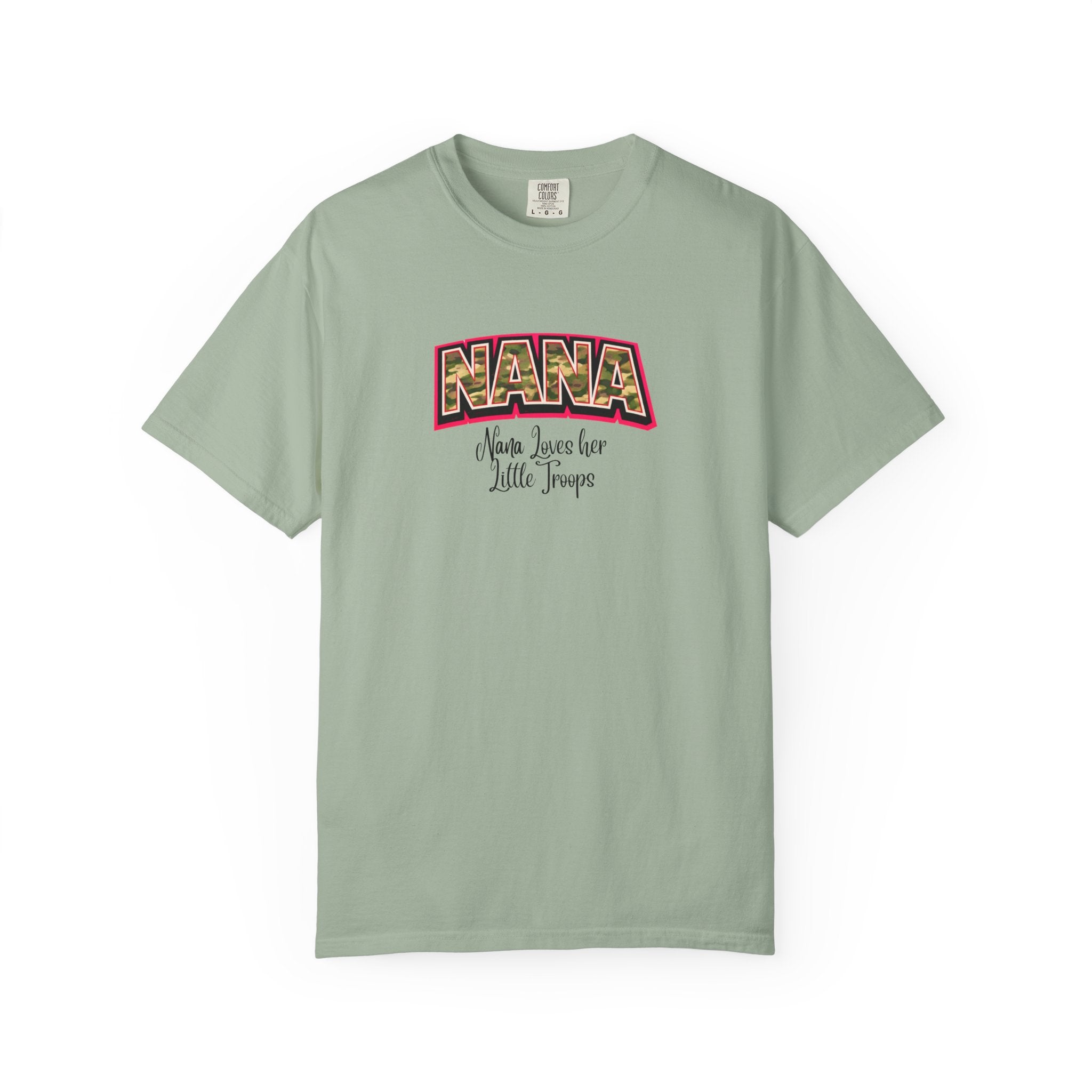 Nana Leopard Print T-Shirt — "Nana (who loves her little troops)" Grandma Gift