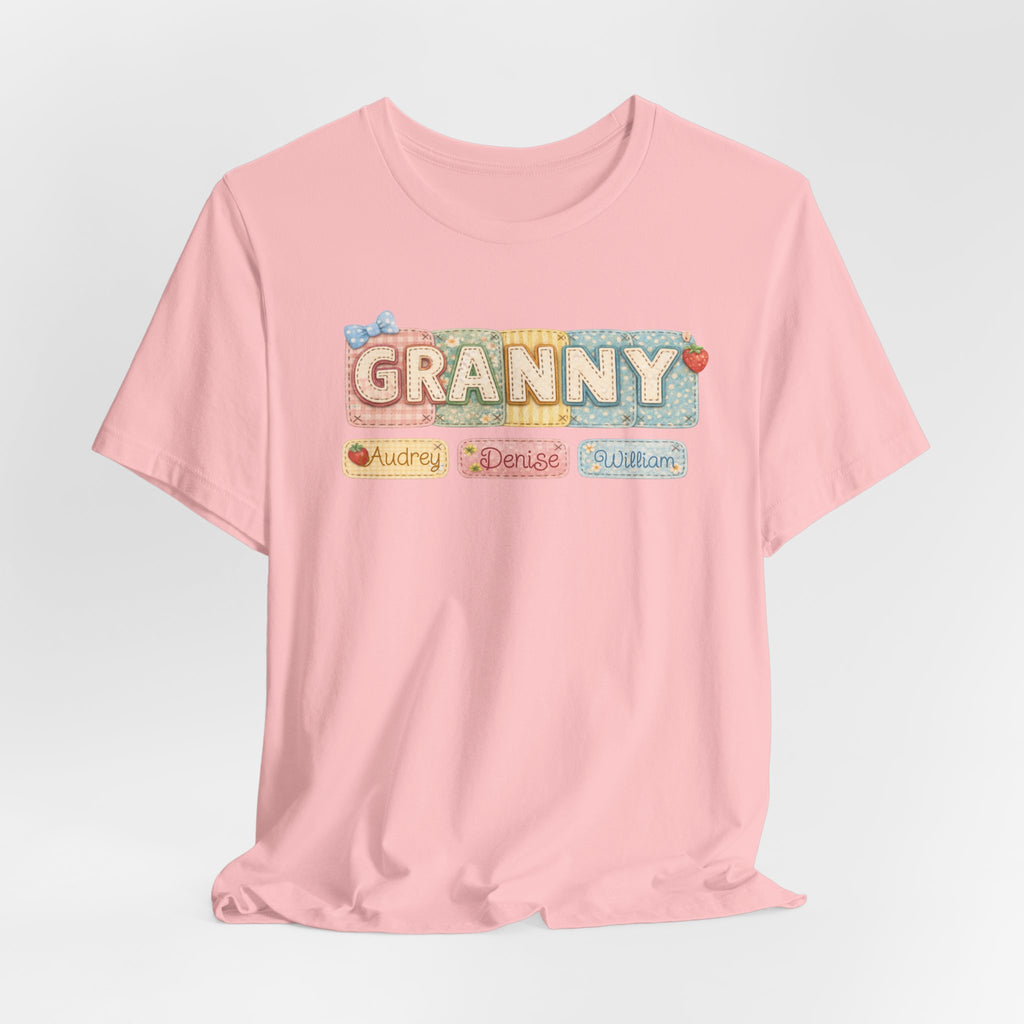 Granny Retro Nameplate T‑Shirt — Personalized Grandma Tee