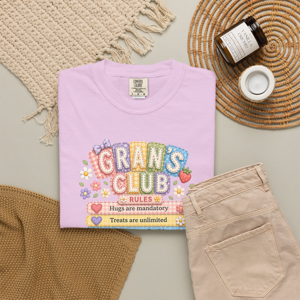 Grans Club Rules T-Shirt — Cute Floral Grandma Shirt, Funny Grandmother Gift for Mother's Day