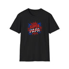 T-Shirt — "Super Papa" Union Jack/England themed Retro Comic Dad Shirt (Father's Day Gift)