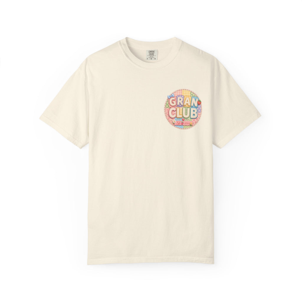 T-Shirt — "Gran Club" Retro Floral Badge Tee