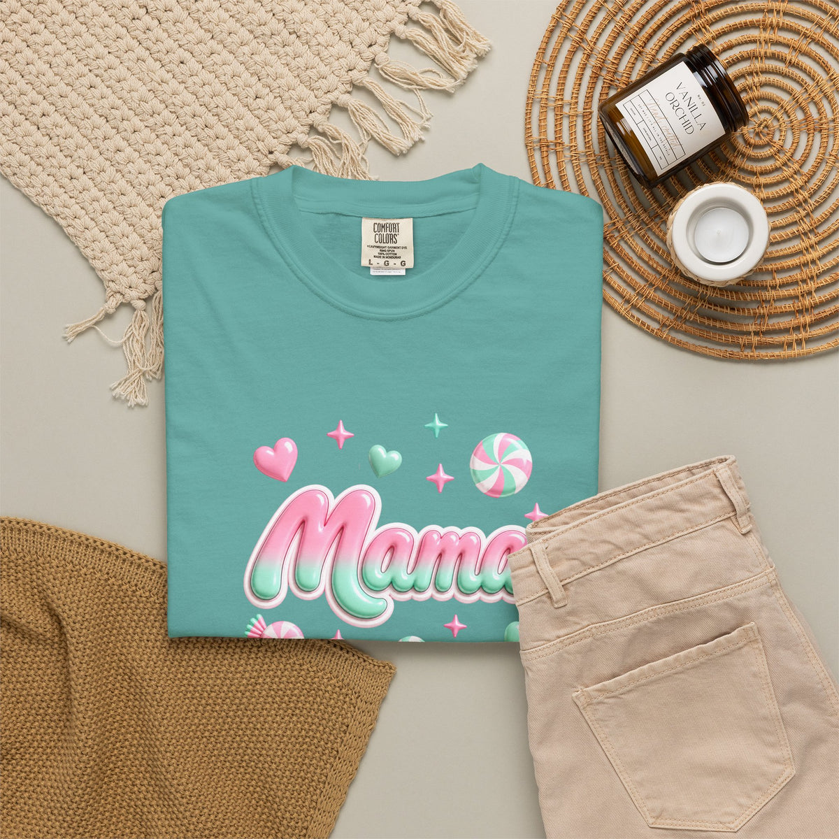 Mama Pastel Candy Script T-Shirt