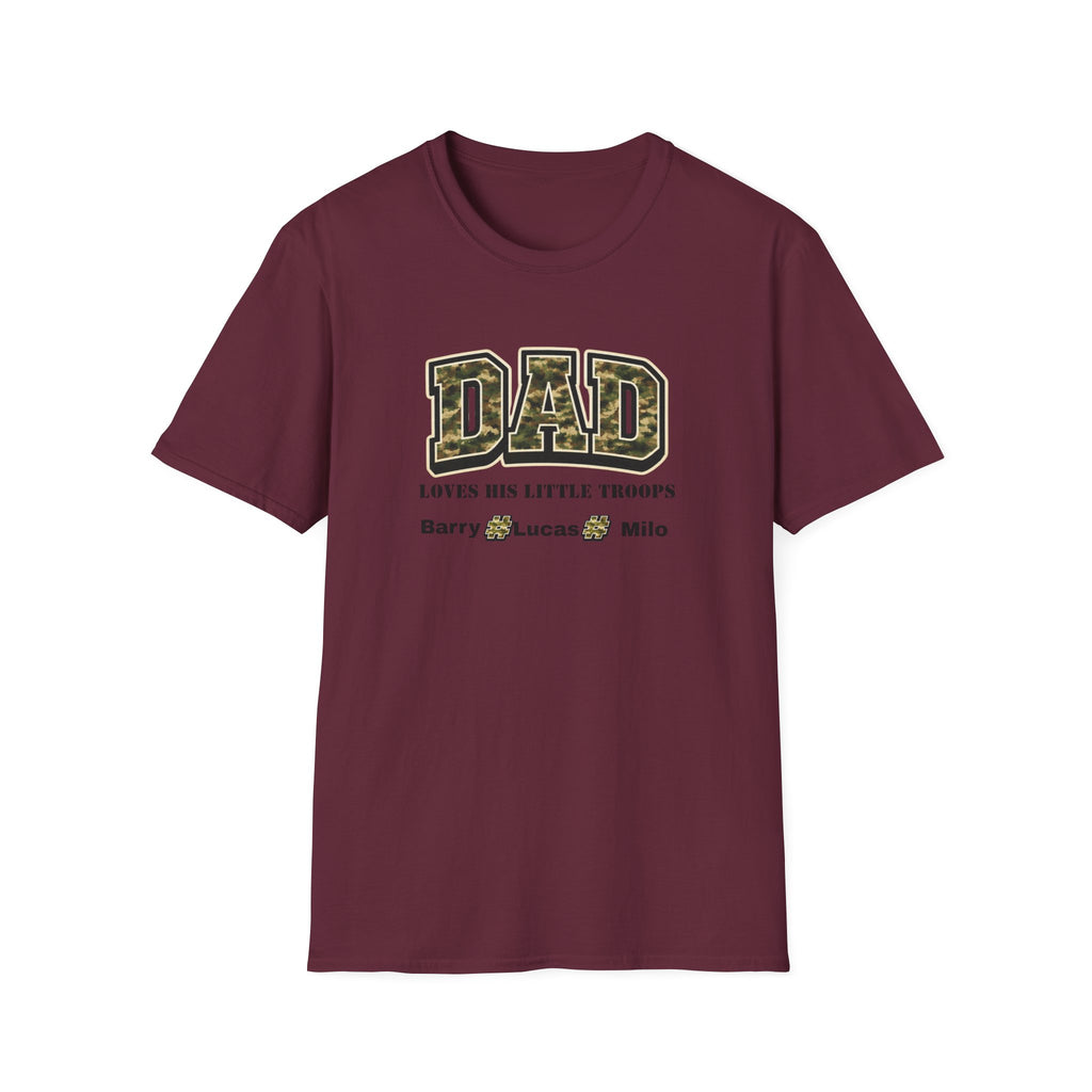 Dad Loves His Little Troops Camo T-Shirt — Personalized Kids' Names