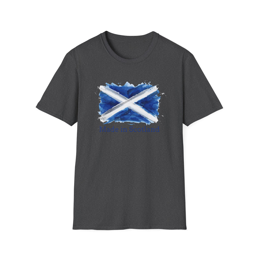 Made in Scotland T-Shirt — Watercolor Saltire Flag Tee