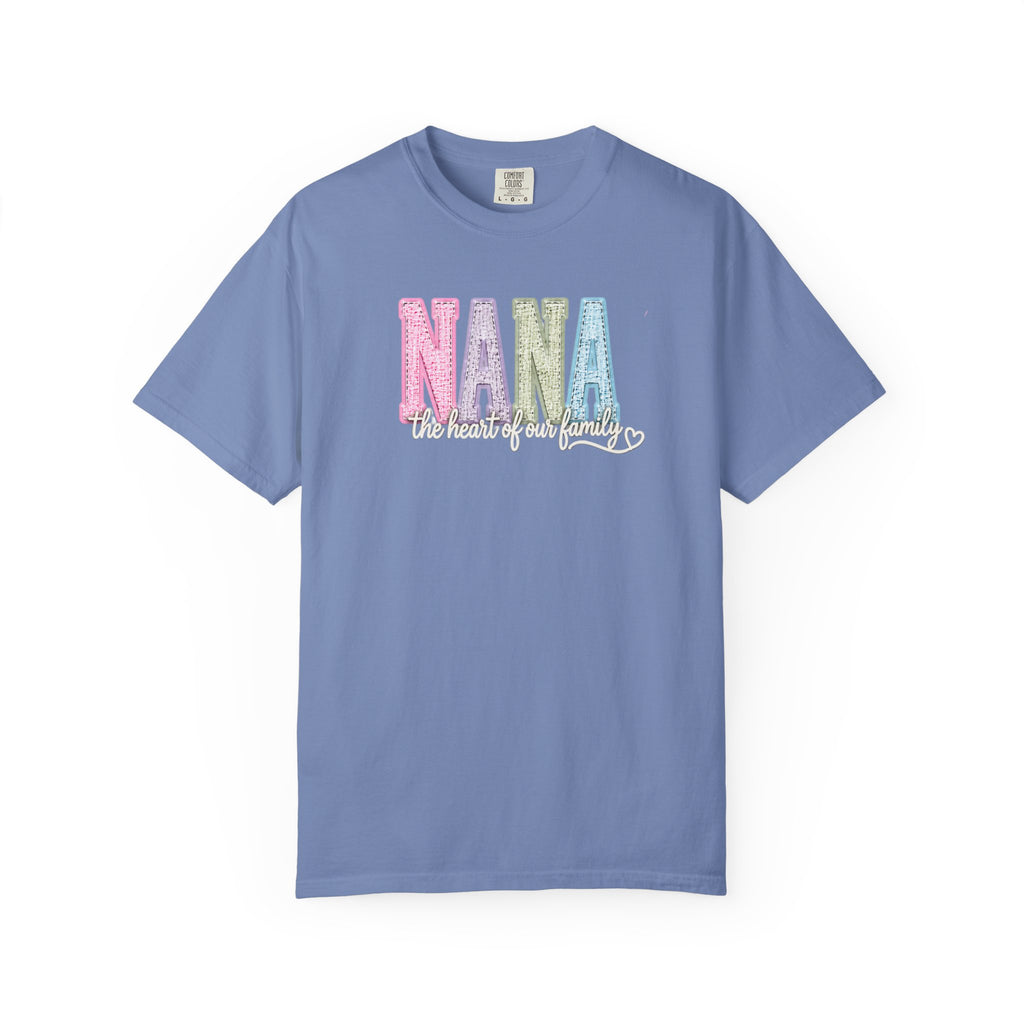 NANA Pastel Patchwork T-Shirt — "The Heart of Our Family" Gift