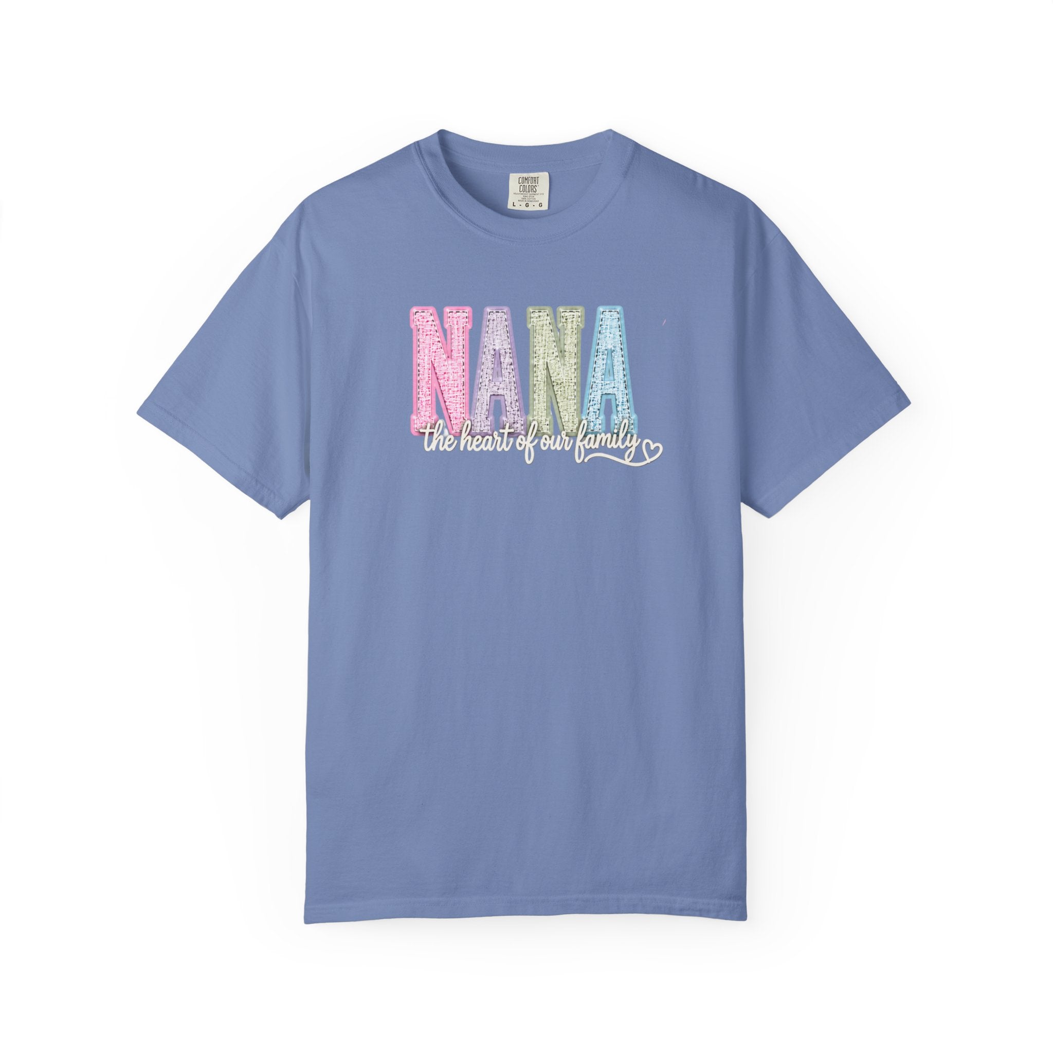 NANA Pastel Patchwork T-Shirt — "The Heart of Our Family" Gift