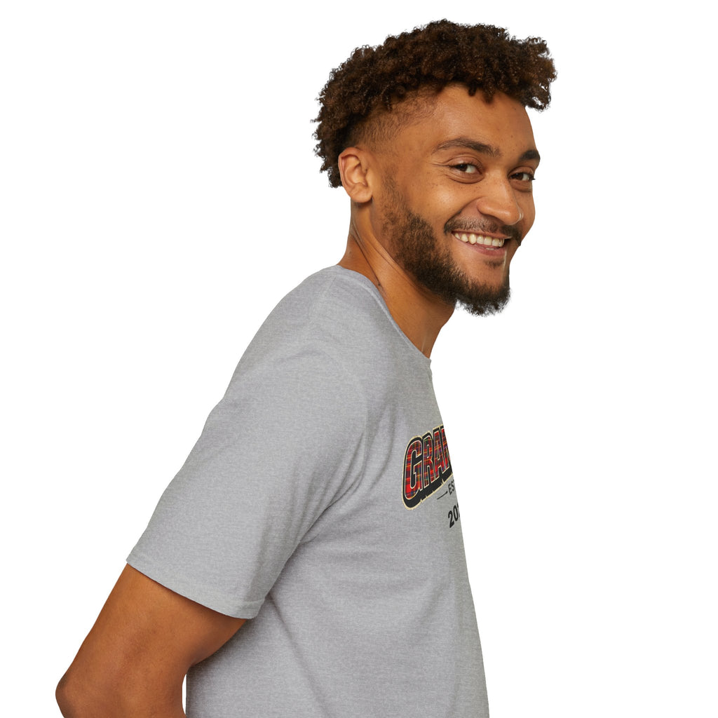 Grandpa EST. 2026 T-Shirt — New Grandpa Plaid Announcement Tee