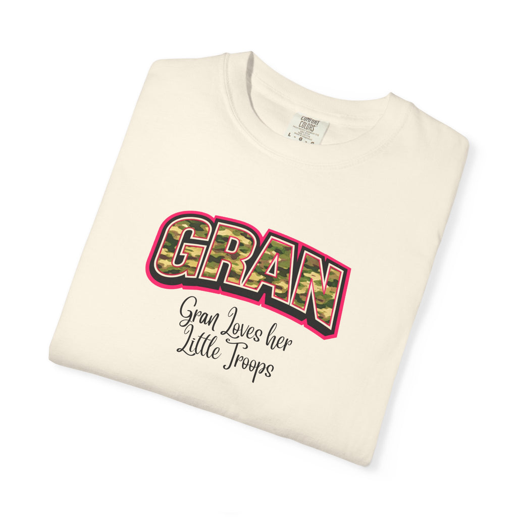 Gran Floral Graphic T-Shirt — "Gran Loves Her Little Troops" Gift Tee