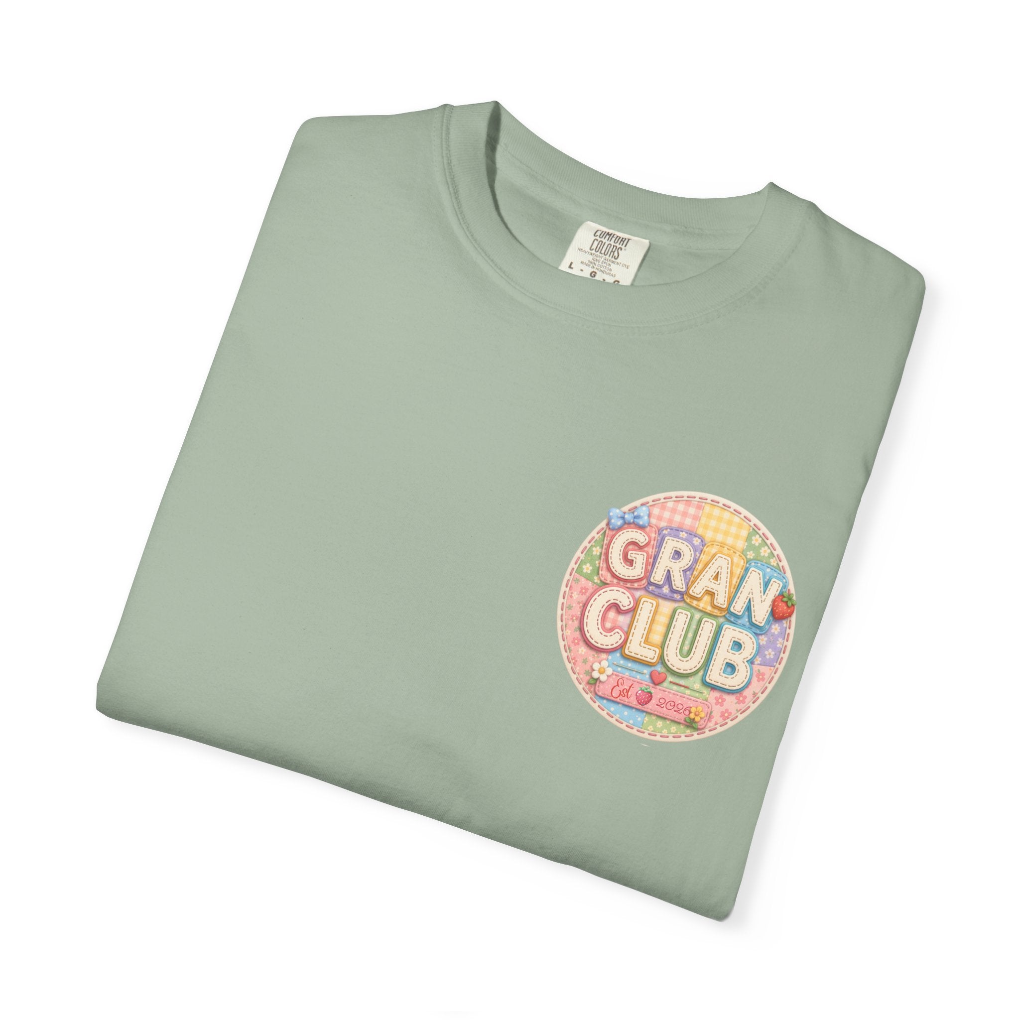 T-Shirt — "Gran Club" Retro Floral Badge Tee