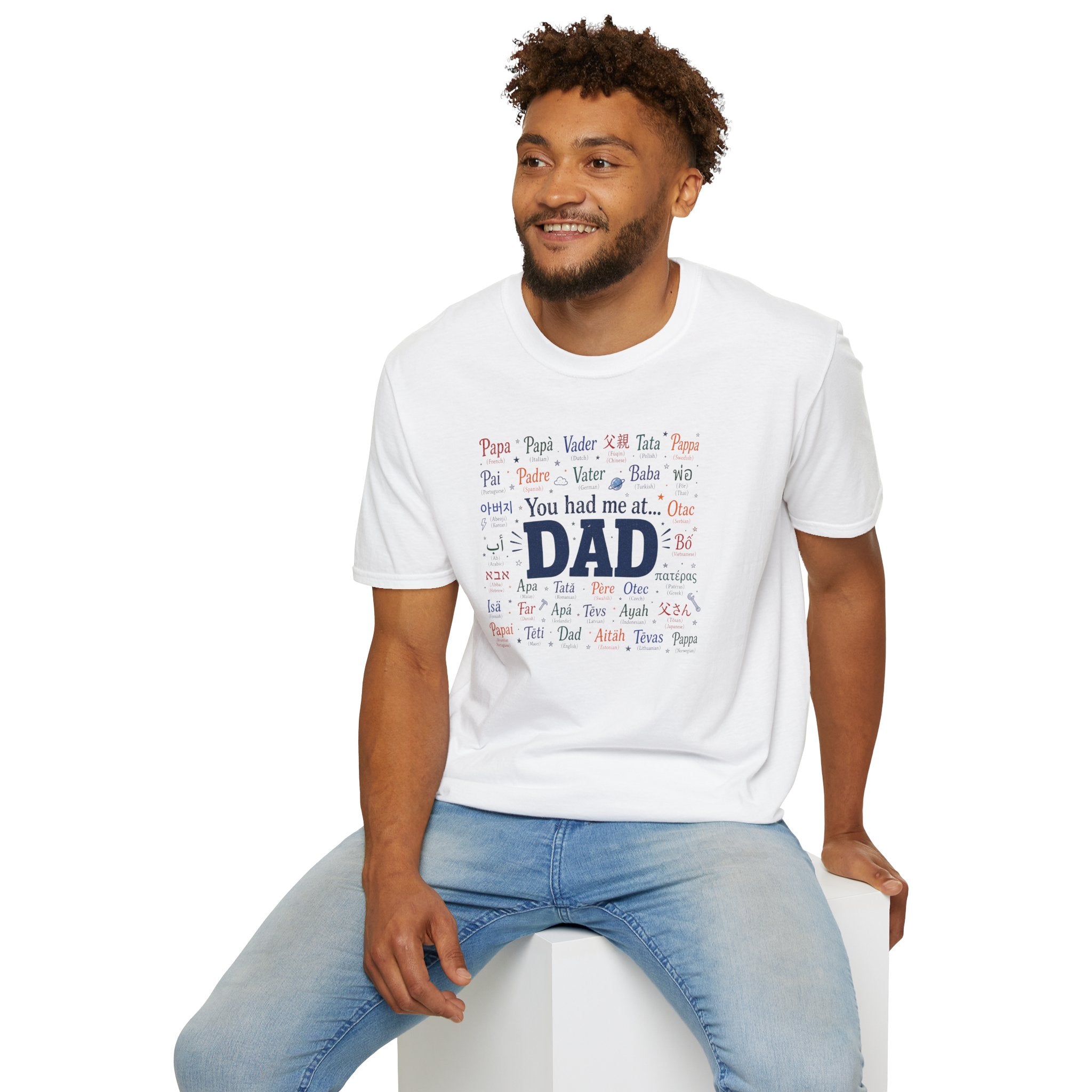 You Had Me At Dad T-Shirt — Fathers Day Gift Tee with 'Dad' Typography