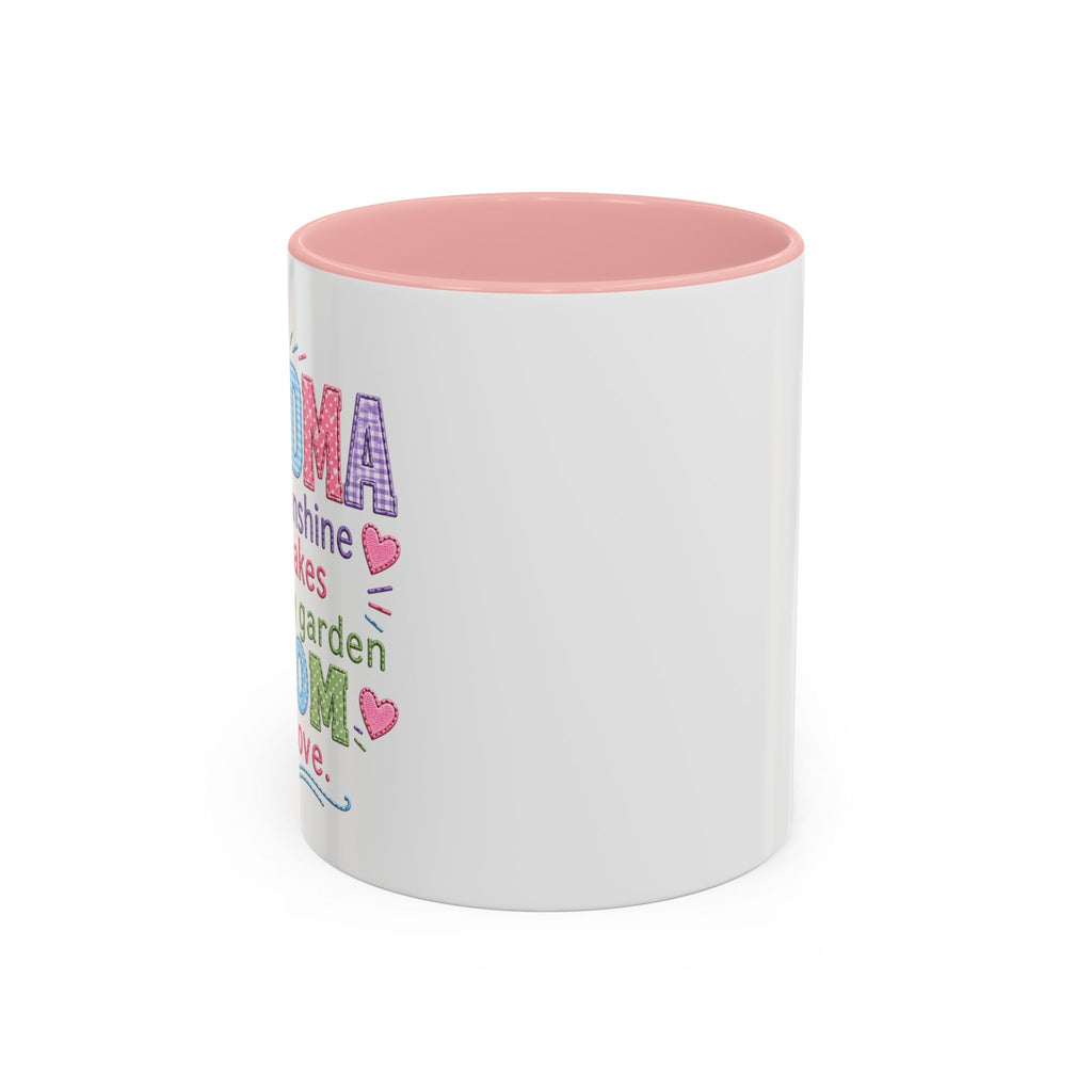 Grandma Word-Art Accent Coffee Mug — Pink Interior, Mother's Day Gift