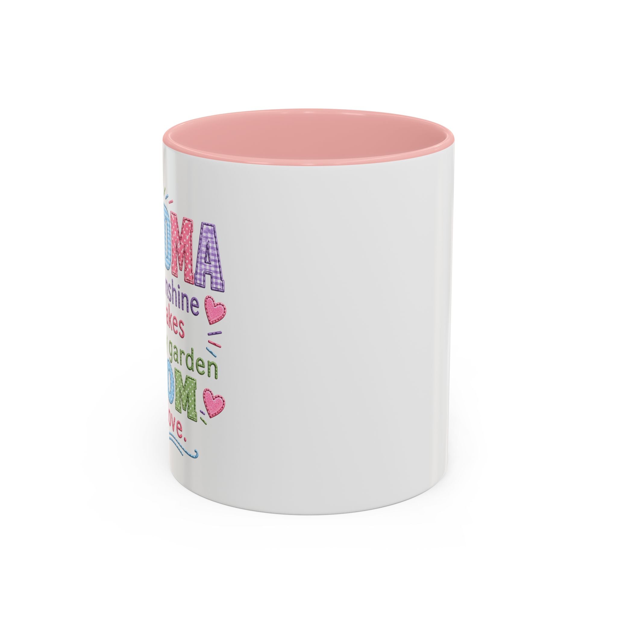 Grandma Word-Art Accent Coffee Mug — Pink Interior, Mother's Day Gift
