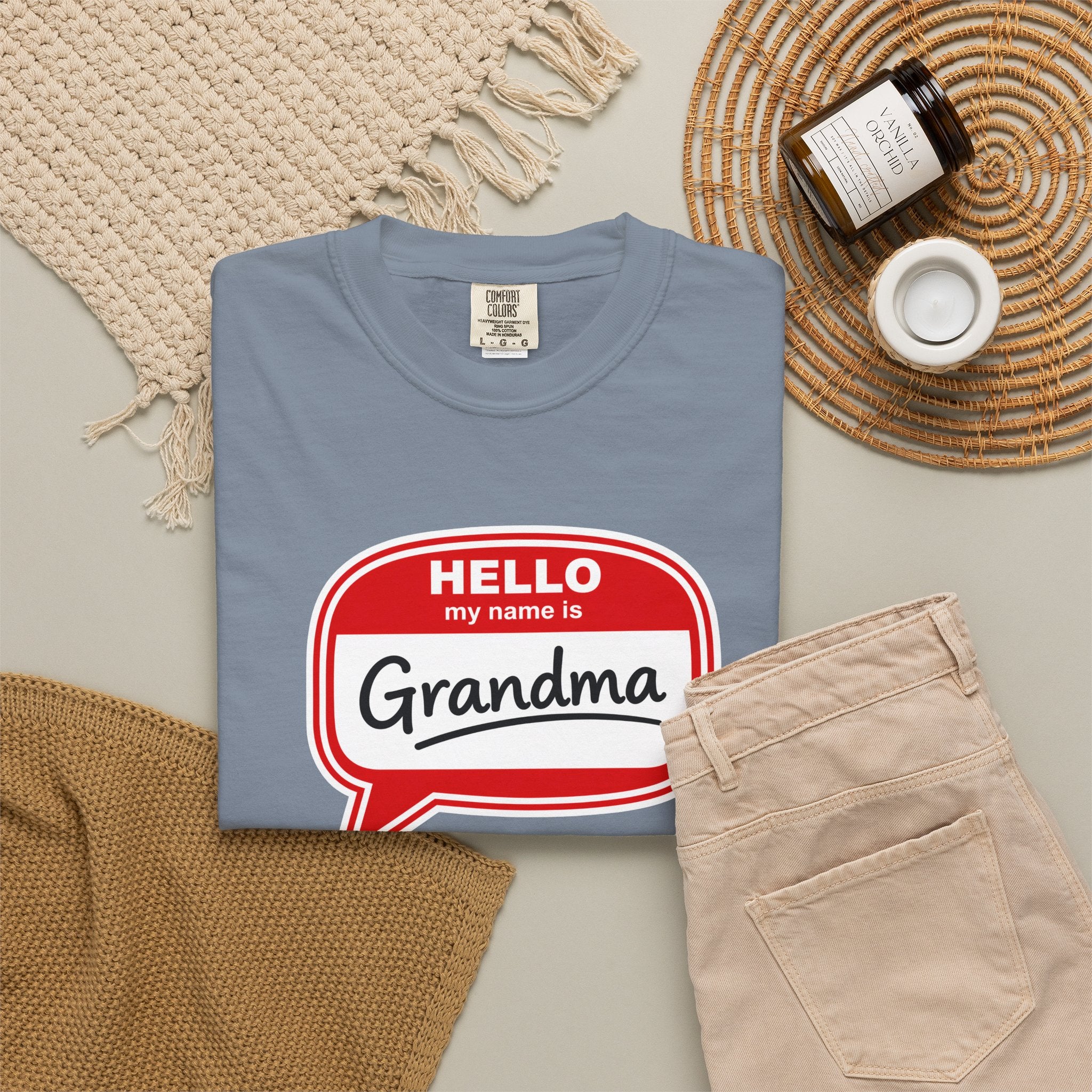Hello My Name Is Grandma T-Shirt — Funny Grandma Name Tag Tee