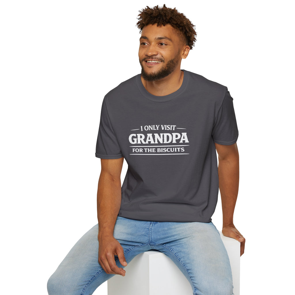 Grandpa Biscuits T-Shirt — "I Only Visit Grandpa For The Biscuits" Funny Family Tee