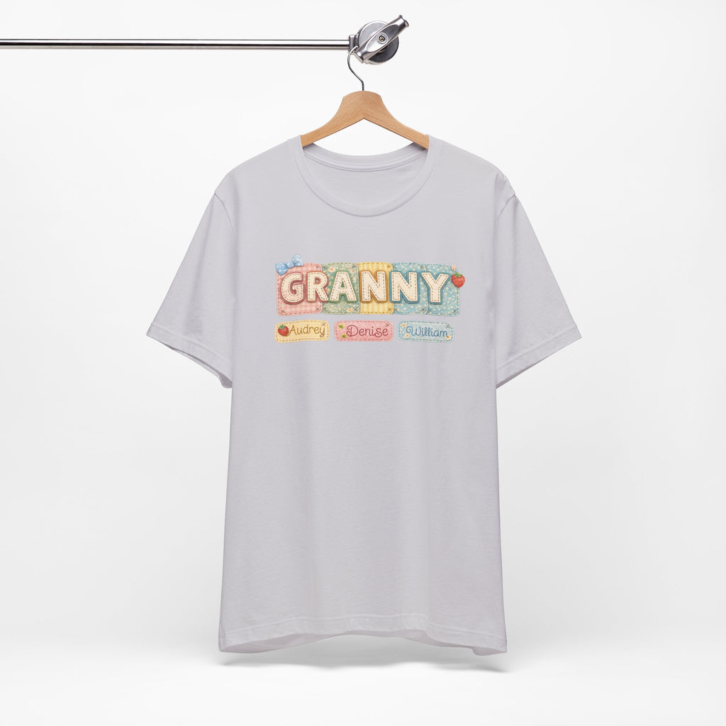 Granny Retro Nameplate T‑Shirt — Personalized Grandma Tee