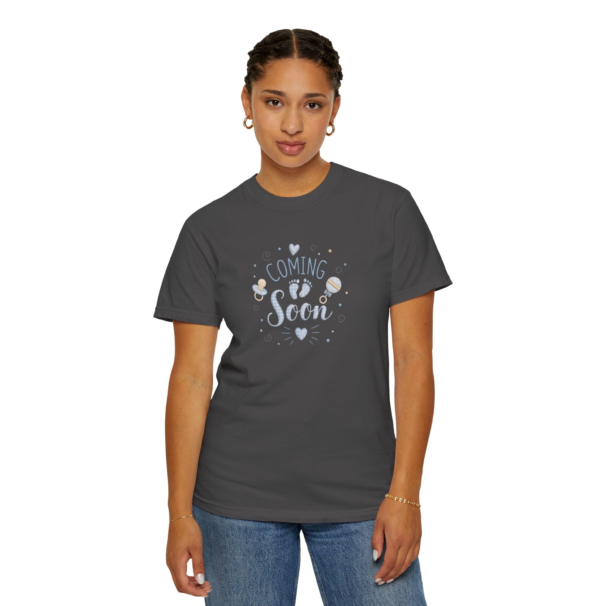 Coming Soon Baby T-Shirt — Gender Reveal Pregnancy Announcement Tee