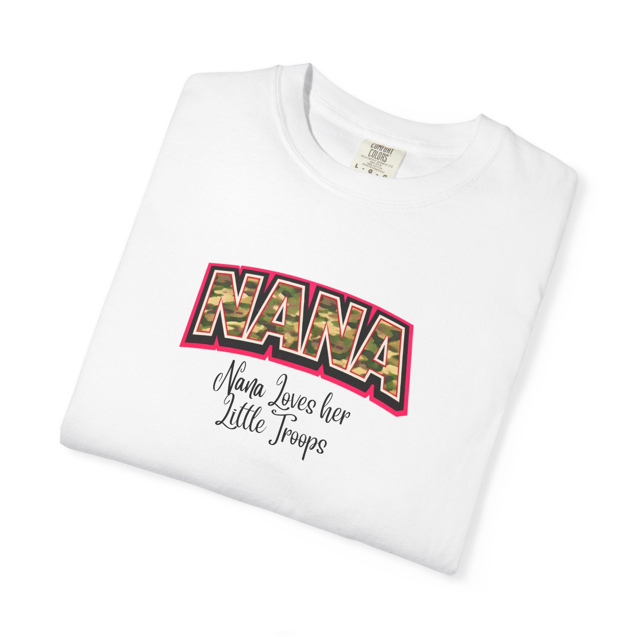 Nana Leopard Print T-Shirt — "Nana (who loves her little troops)" Grandma Gift