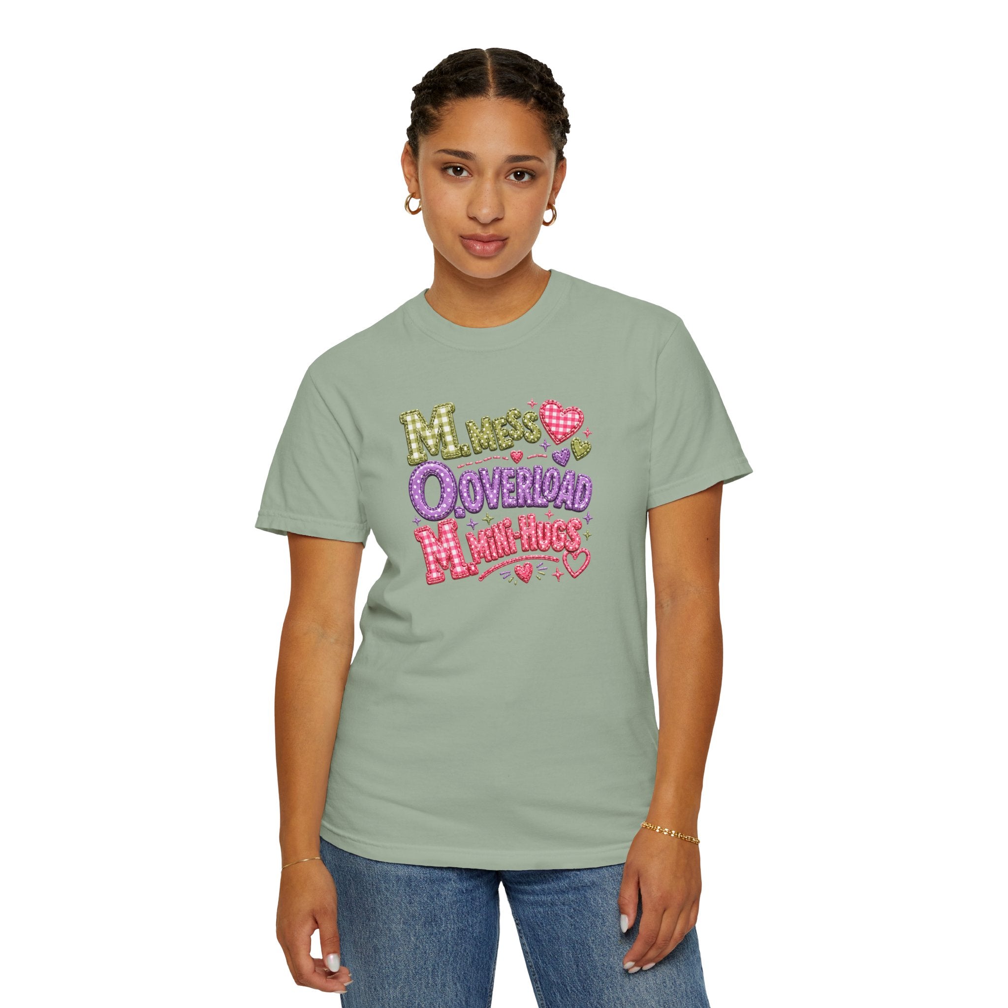 T‑Shirt — "Moms Overload Mini-Hugs" Cute Colorful Graphic Tee