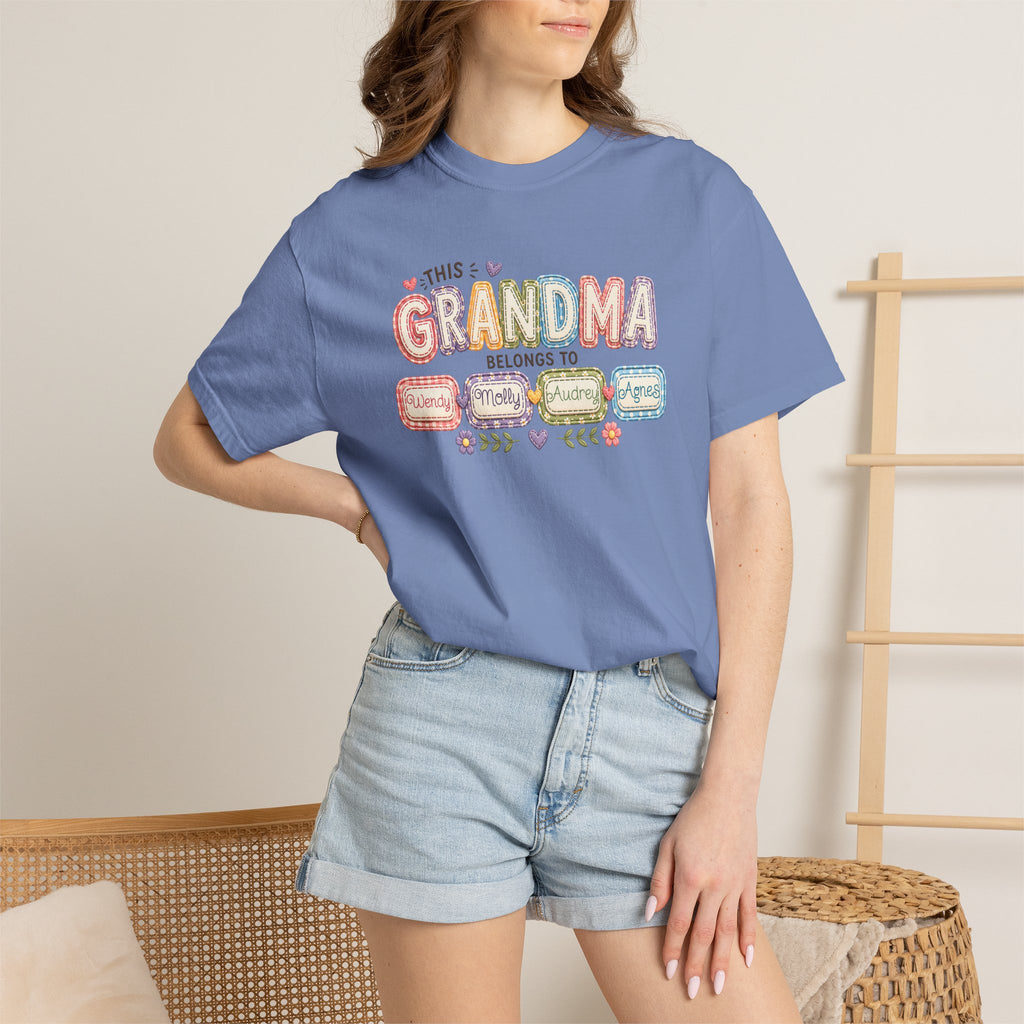 Grandma Belongs To Cute Pastel Family Names T-Shirt