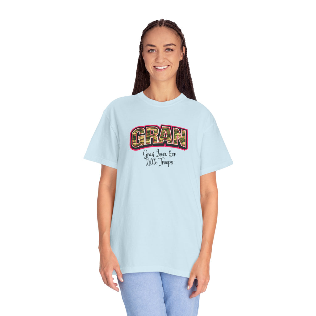 Gran Floral Graphic T-Shirt — "Gran Loves Her Little Troops" Gift Tee
