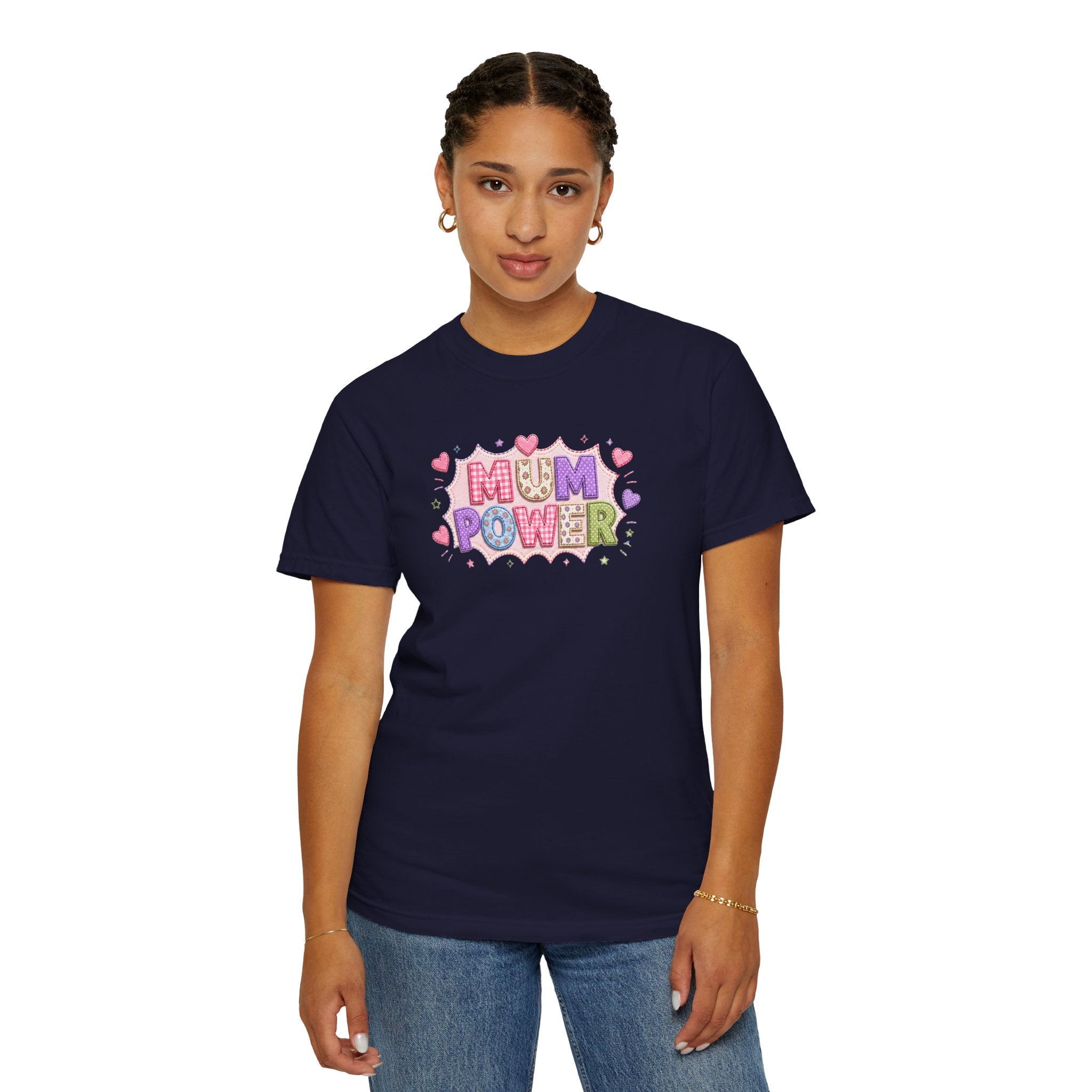 Mum Power T-Shirt — Cute Pink Heart Mothers Day Tee