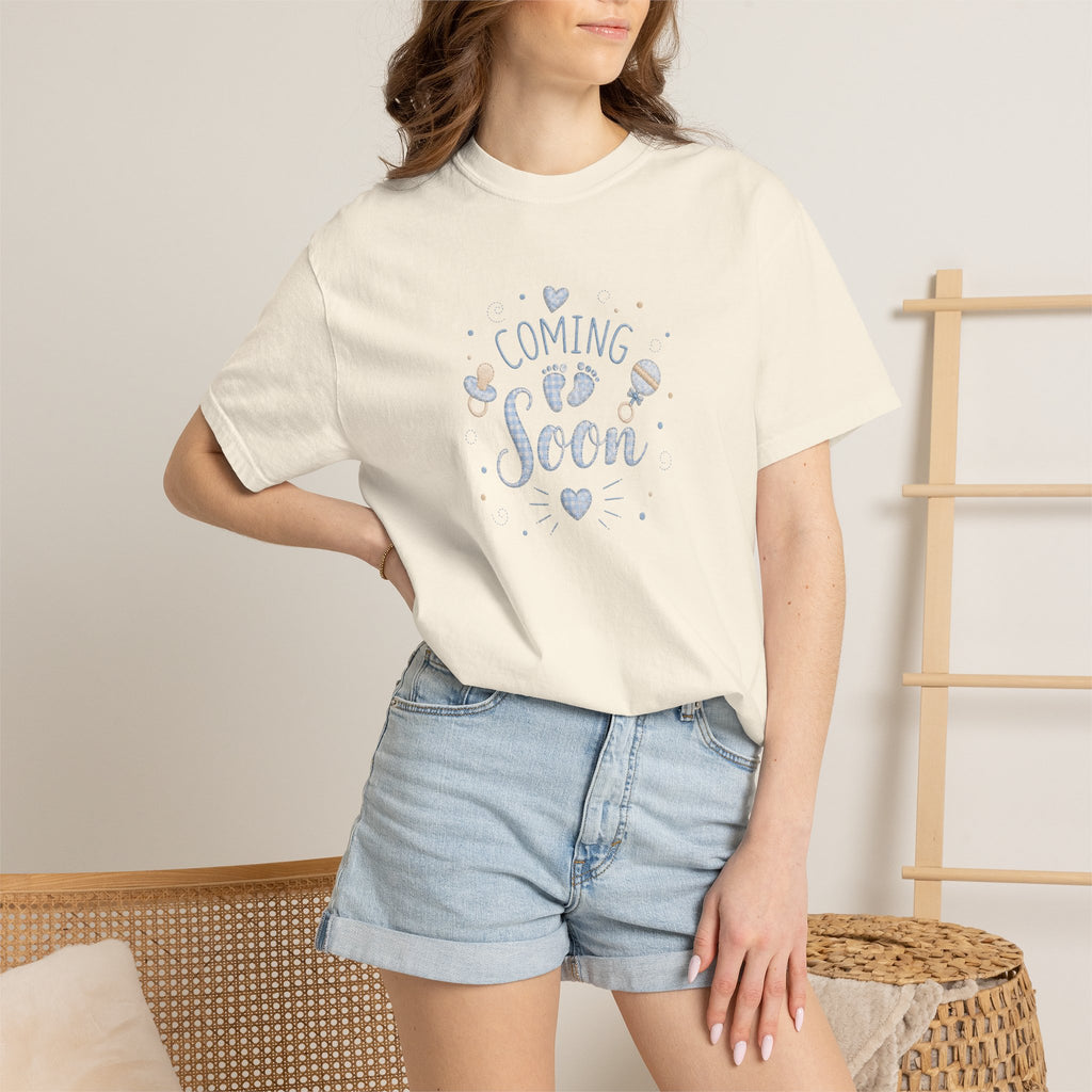 Coming Soon Baby T-Shirt — Gender Reveal Pregnancy Announcement Tee