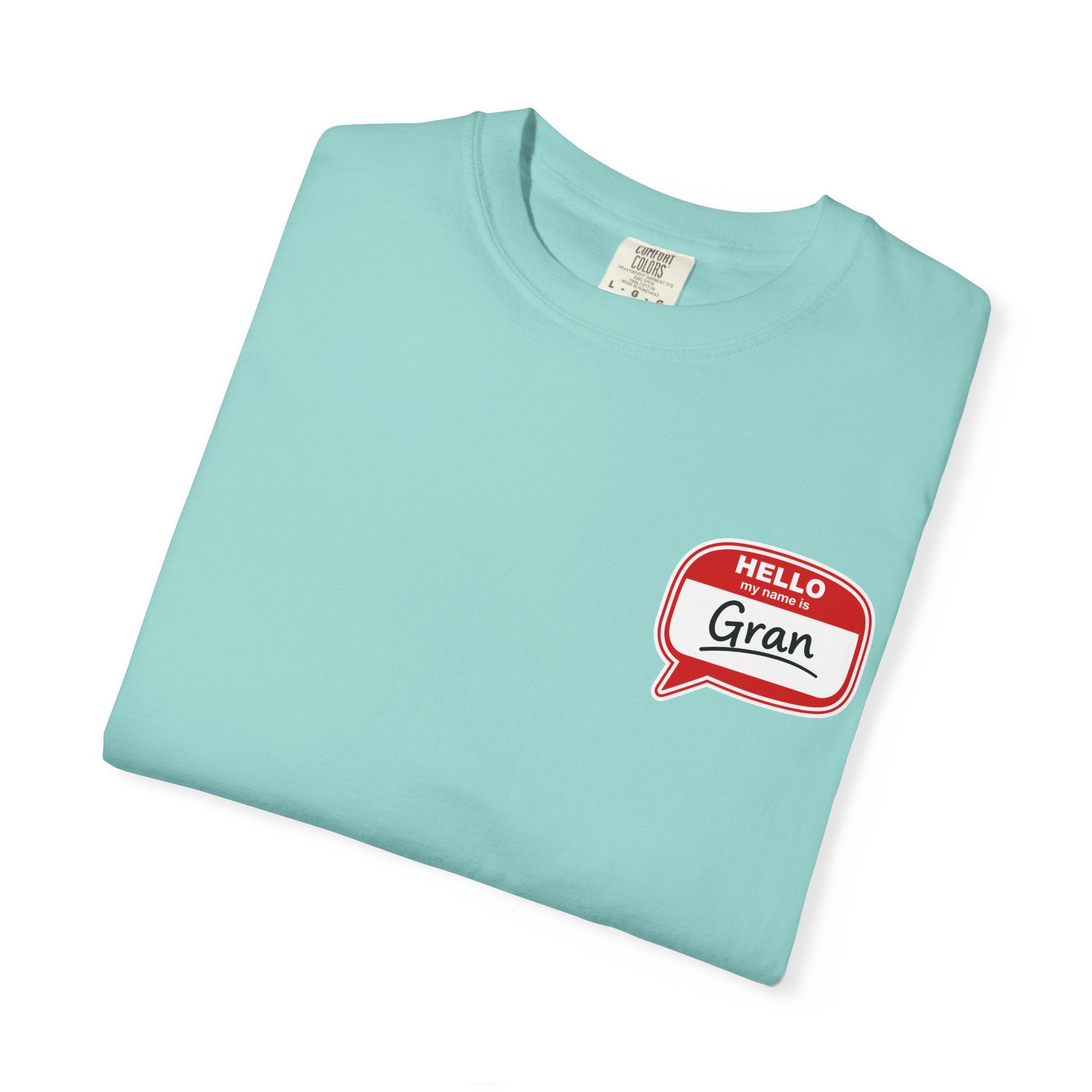 Hello Gran T-Shirt — Cute Retro Name Tag Tee for Grandmothers, Mother's Day Gift