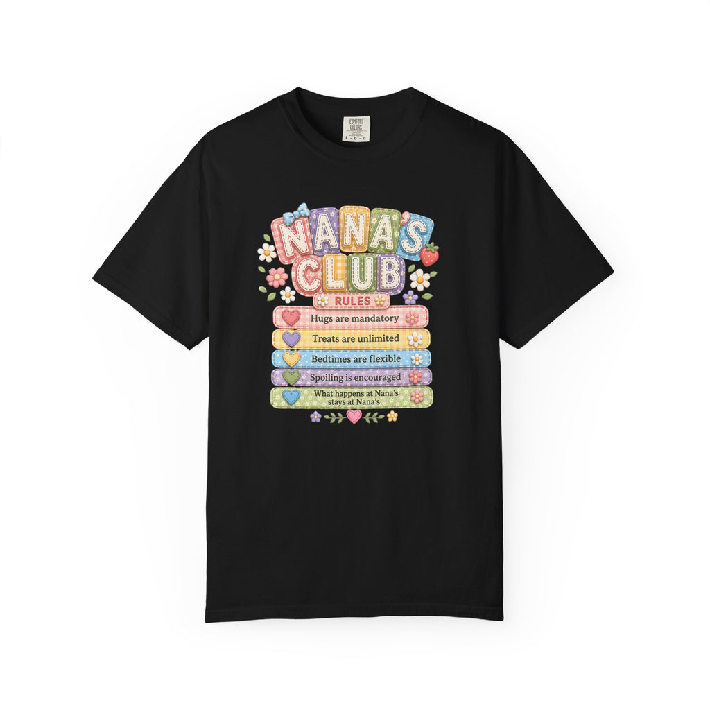 Nana's Club T-Shirt — Cute Floral Grandma Rules Tee