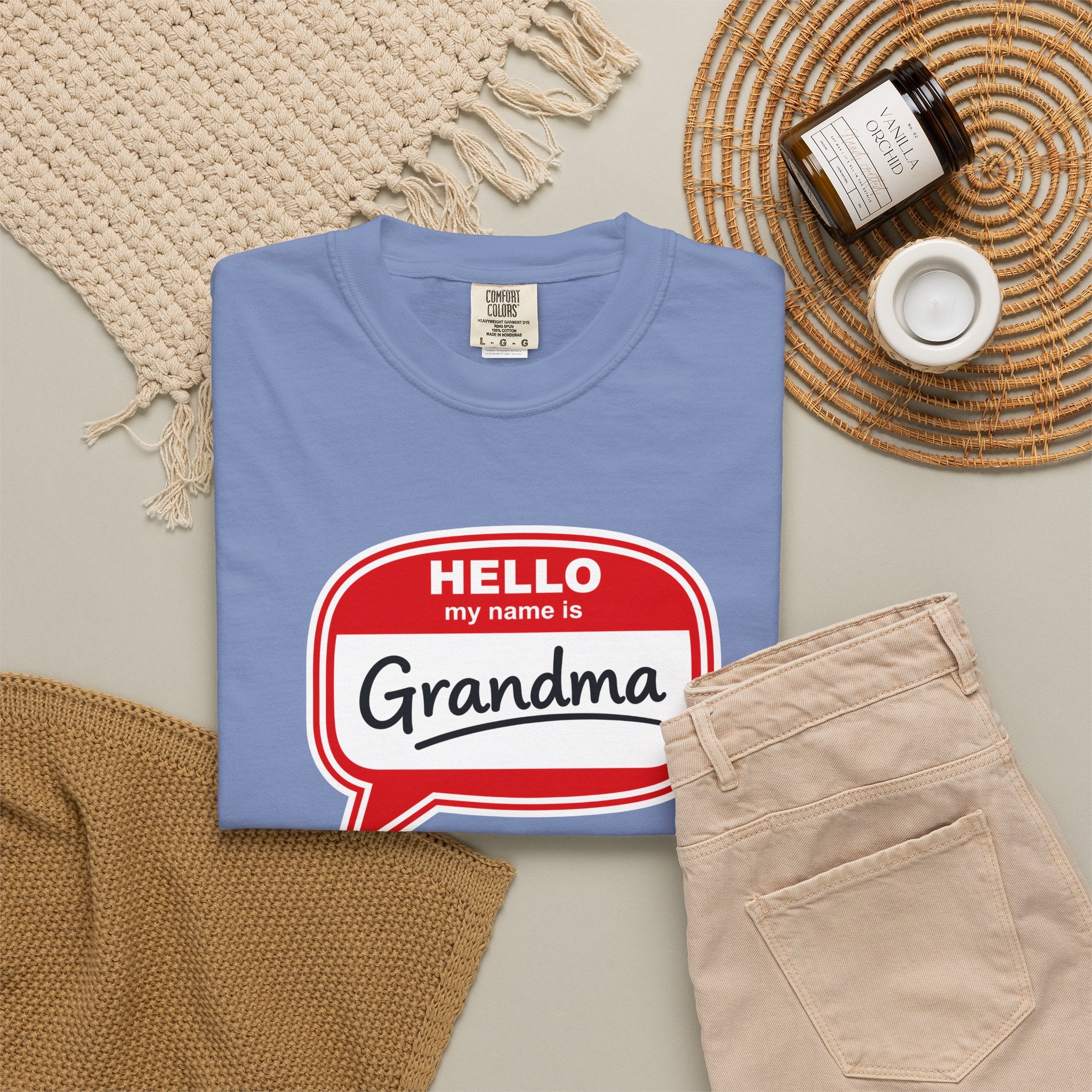 Hello My Name Is Grandma T-Shirt — Funny Grandma Name Tag Tee