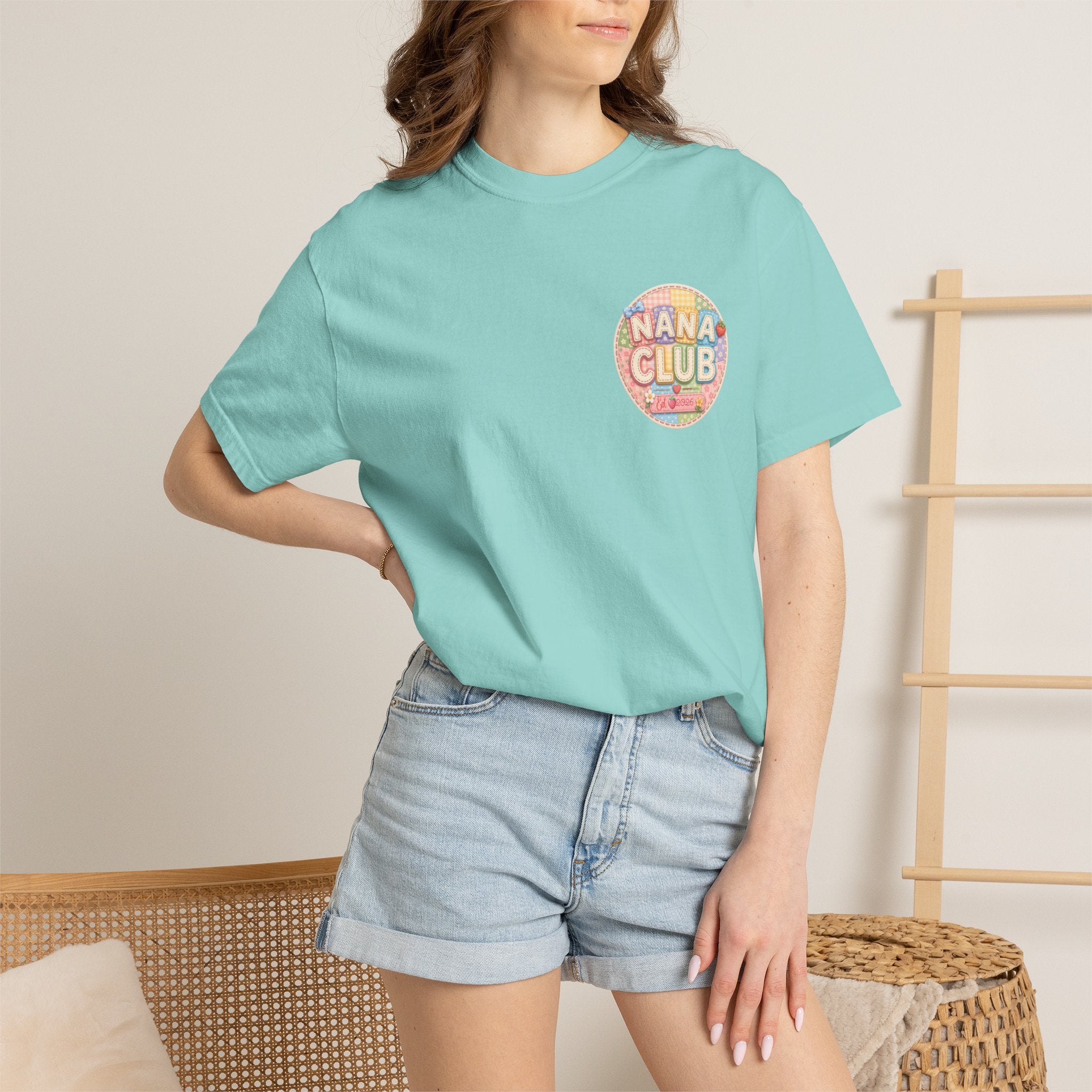Nana Club T-Shirt — Retro Rainbow Badge Graphic