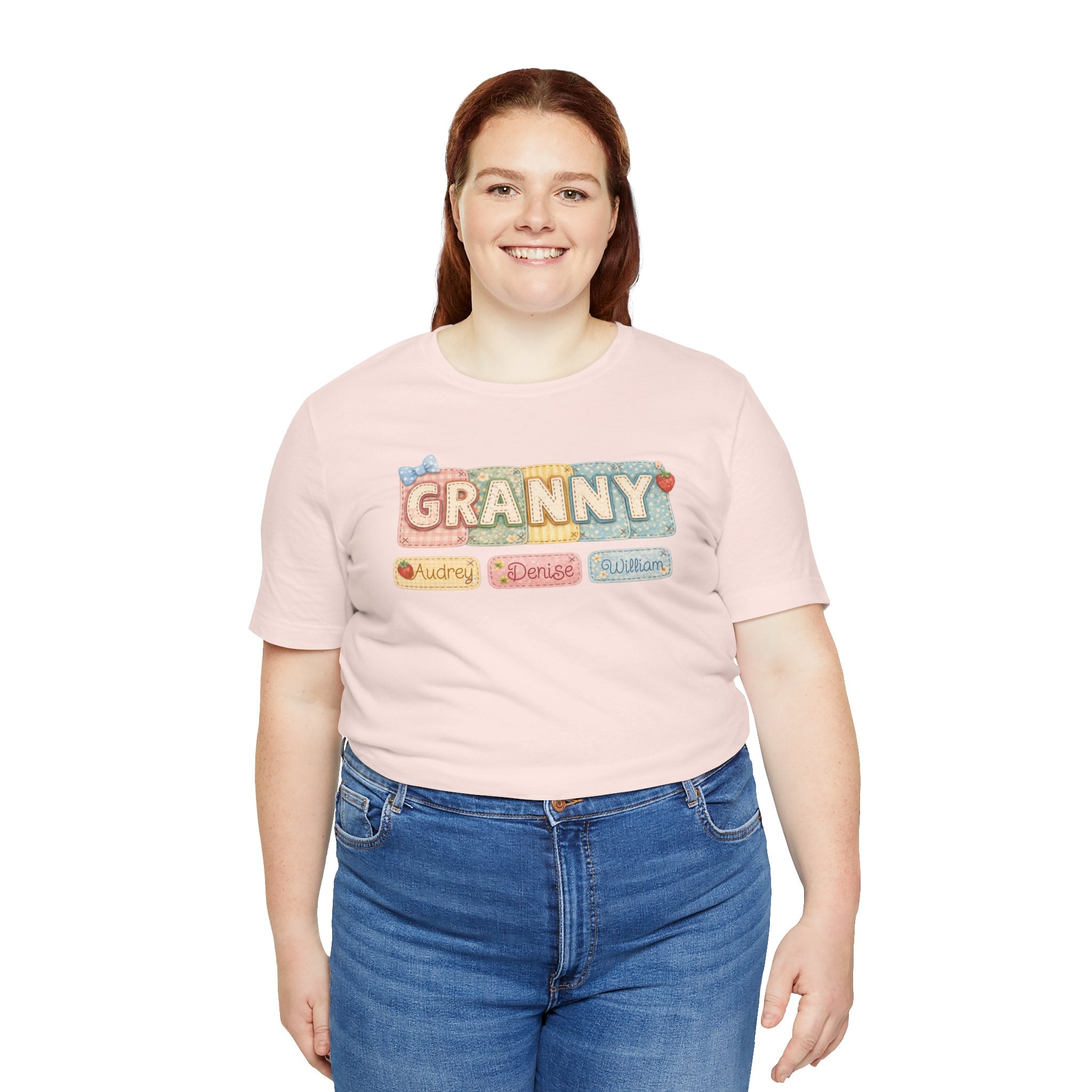 Granny Retro Nameplate T‑Shirt — Personalized Grandma Tee
