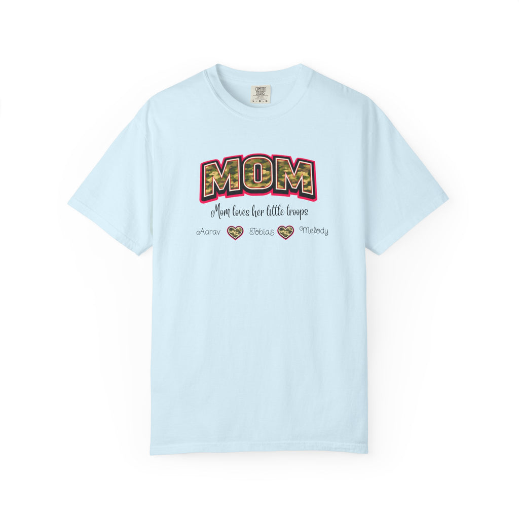 Mom Camo Graphic T-Shirt — "MOM Most Loved Her Little People" Floral Heart Tee