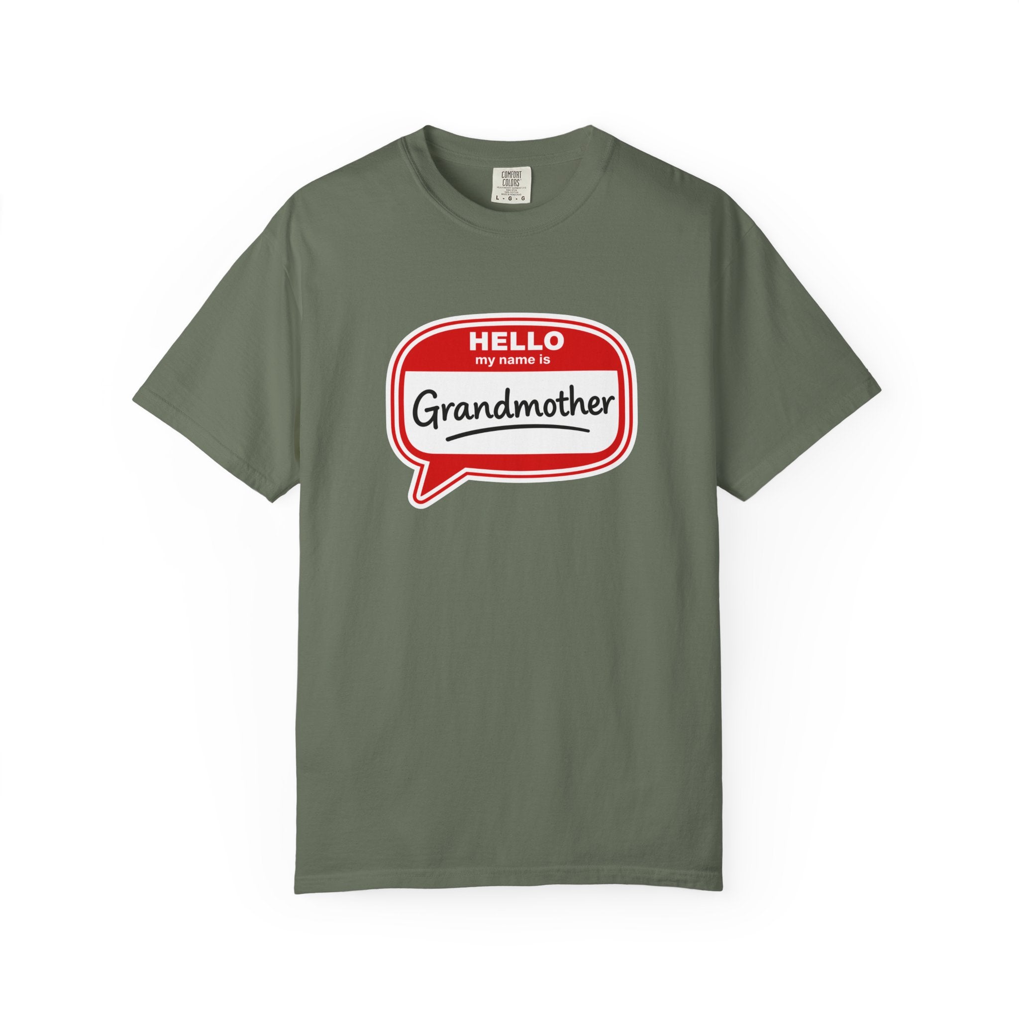 Hello My Name Is Grandmother T-Shirt - Retro Name Badge Tee for Moms & Grandmas