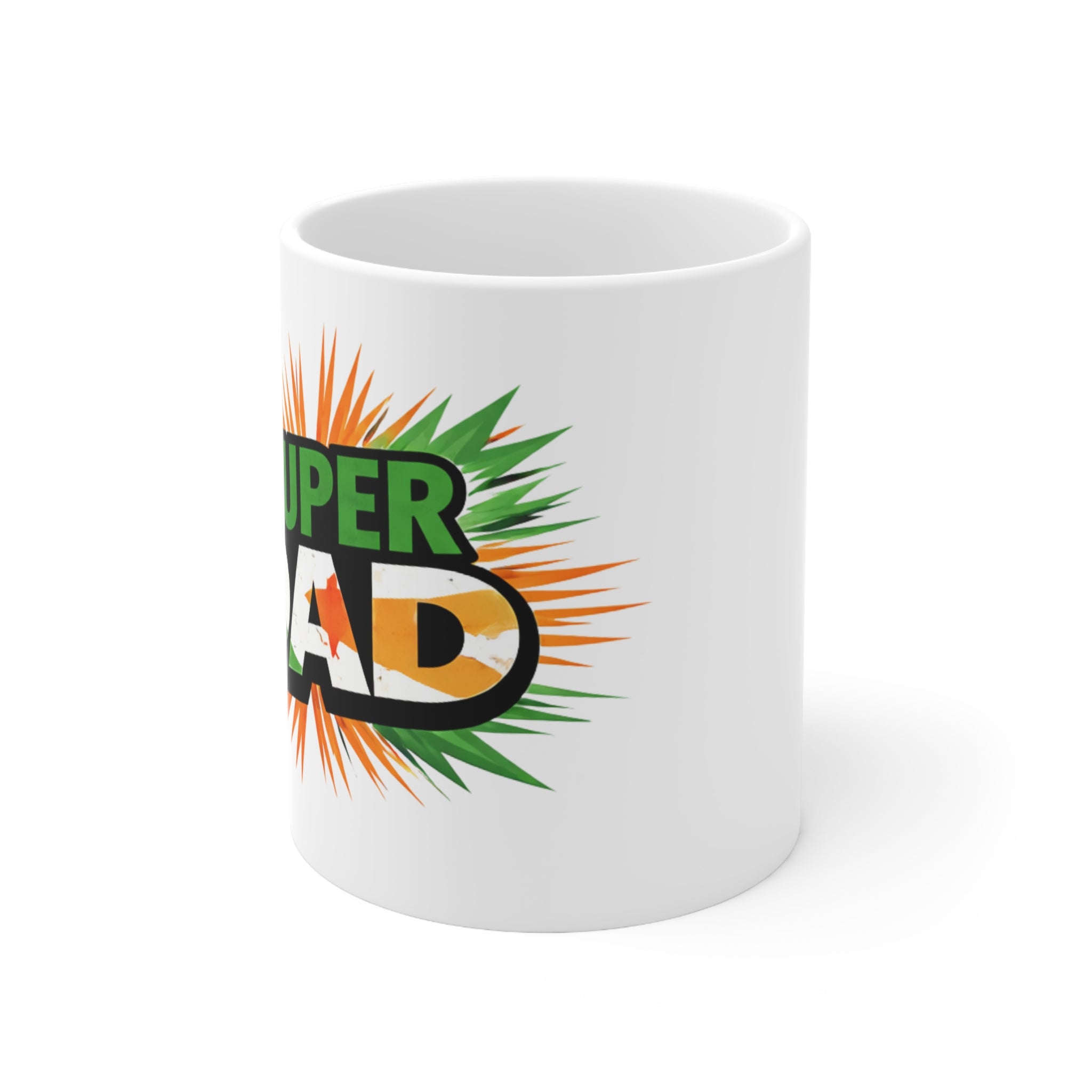 Super Dad Ireland Flag themed Ceramic Coffee Mug — 11oz & 15oz Father's Day Gift