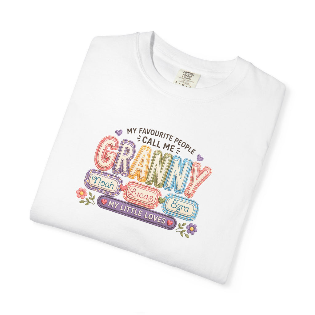 Granny Floral Retro Tee — "My Favourite People Call Me Granny"