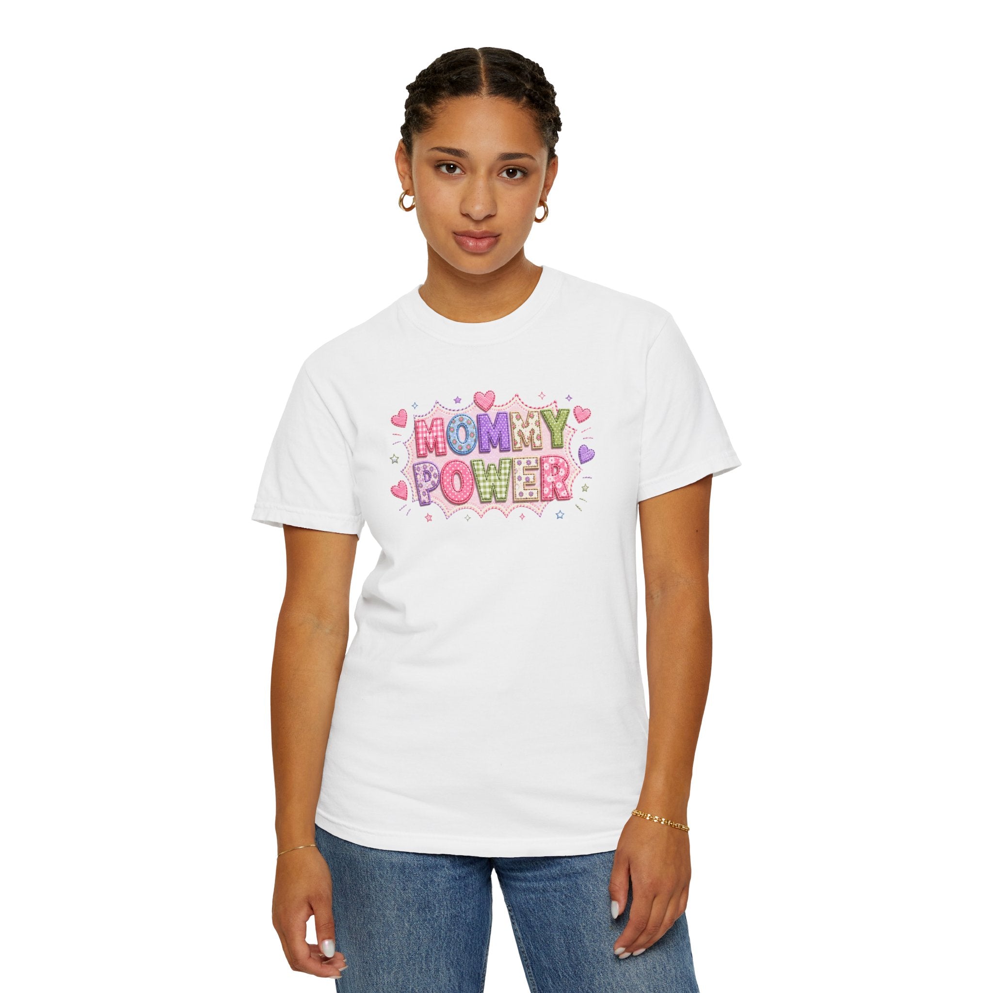 Mommy Power T-Shirt — Cute Heart Graphic Tee for Moms, Mother’s Day Gift