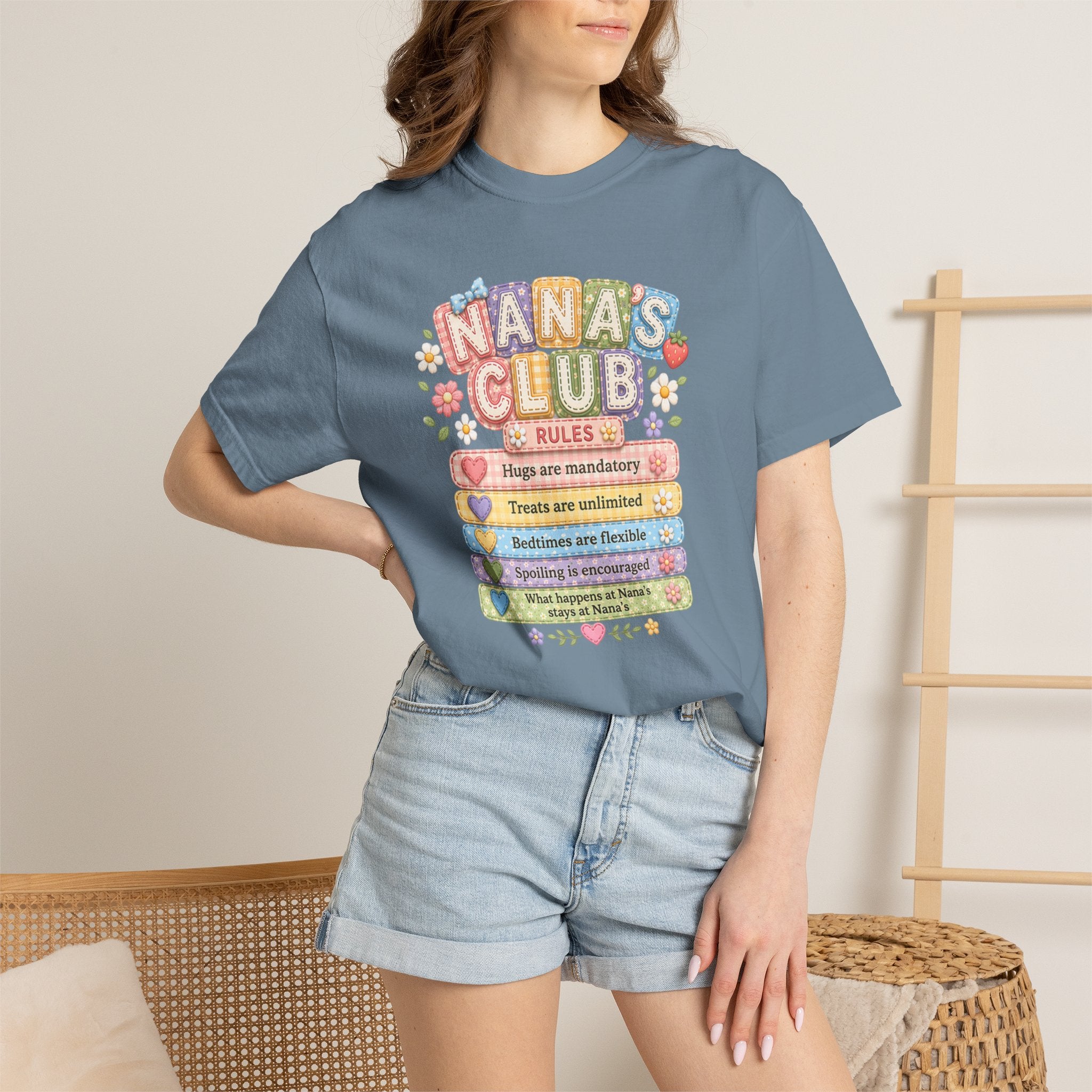 Nana's Club T-Shirt — Cute Floral Grandma Rules Tee