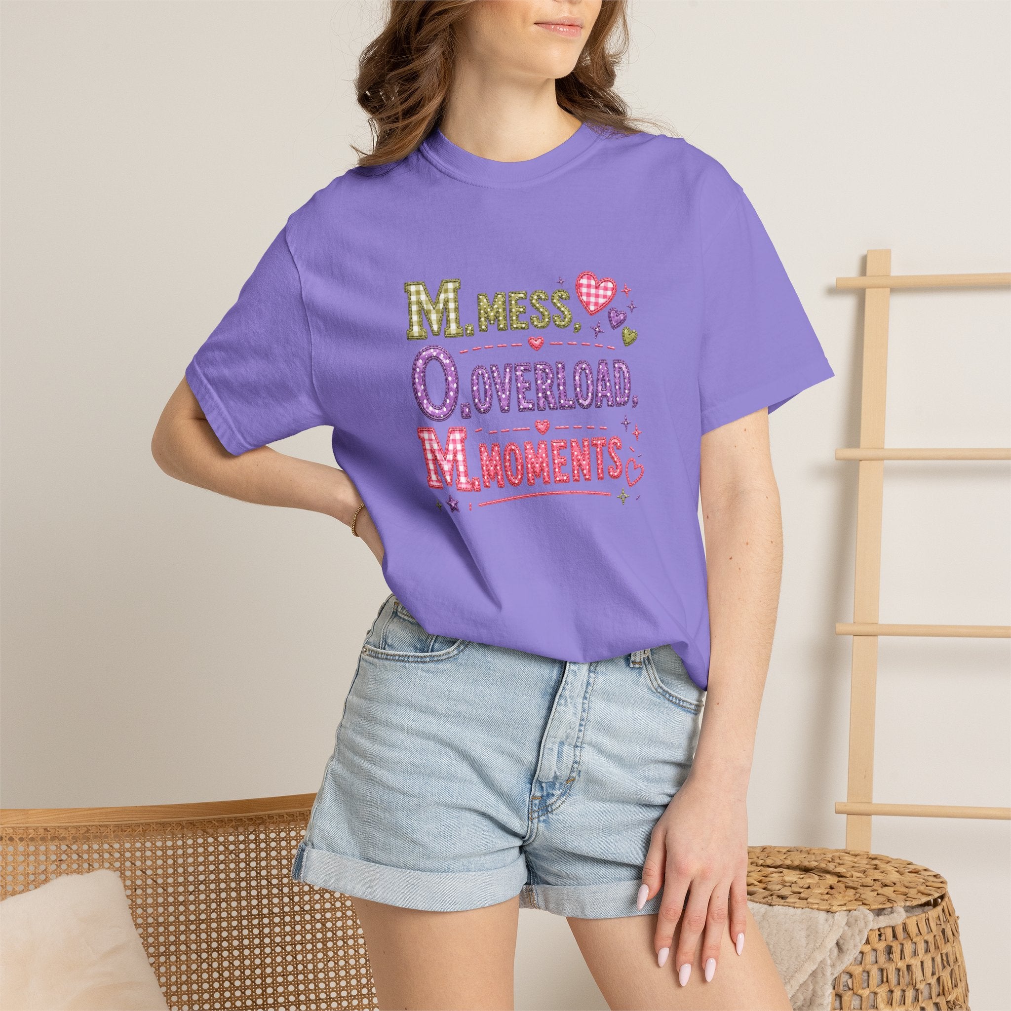 T-Shirt — 'M.O.M.: Mess, Overload, Moments' Playful Mother's Day Graphic Tee