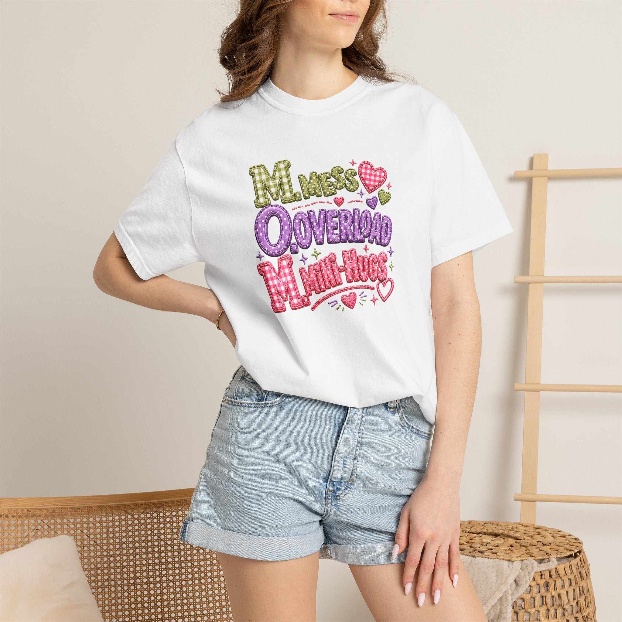 T‑Shirt — "Moms Overload Mini-Hugs" Cute Colorful Graphic Tee