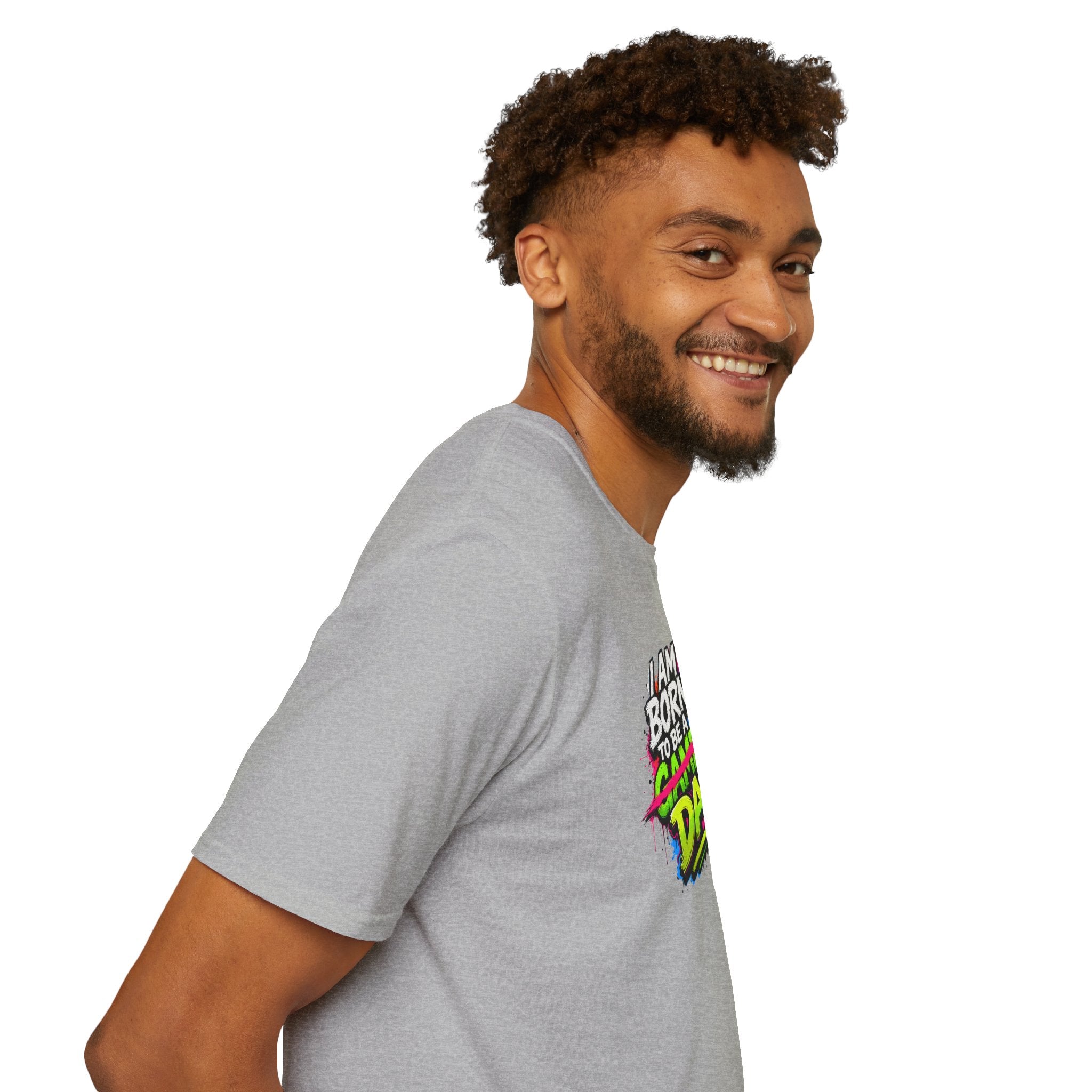 "I Am Born To Be A Gamer Dad" Neon T‑Shirt