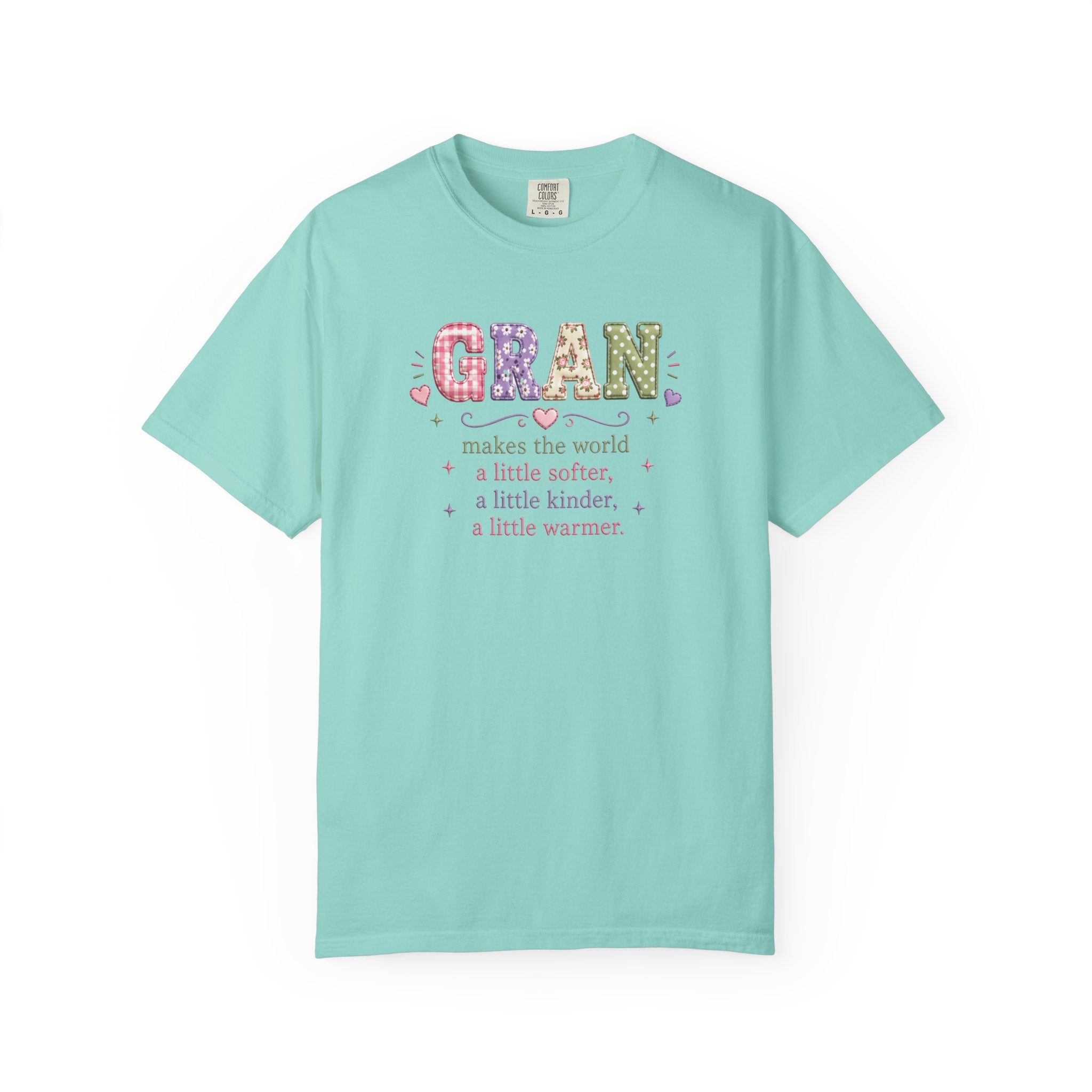 Gran Makes the World Softer T-Shirt – Gift for Grandma, Floral Vintage Lettering