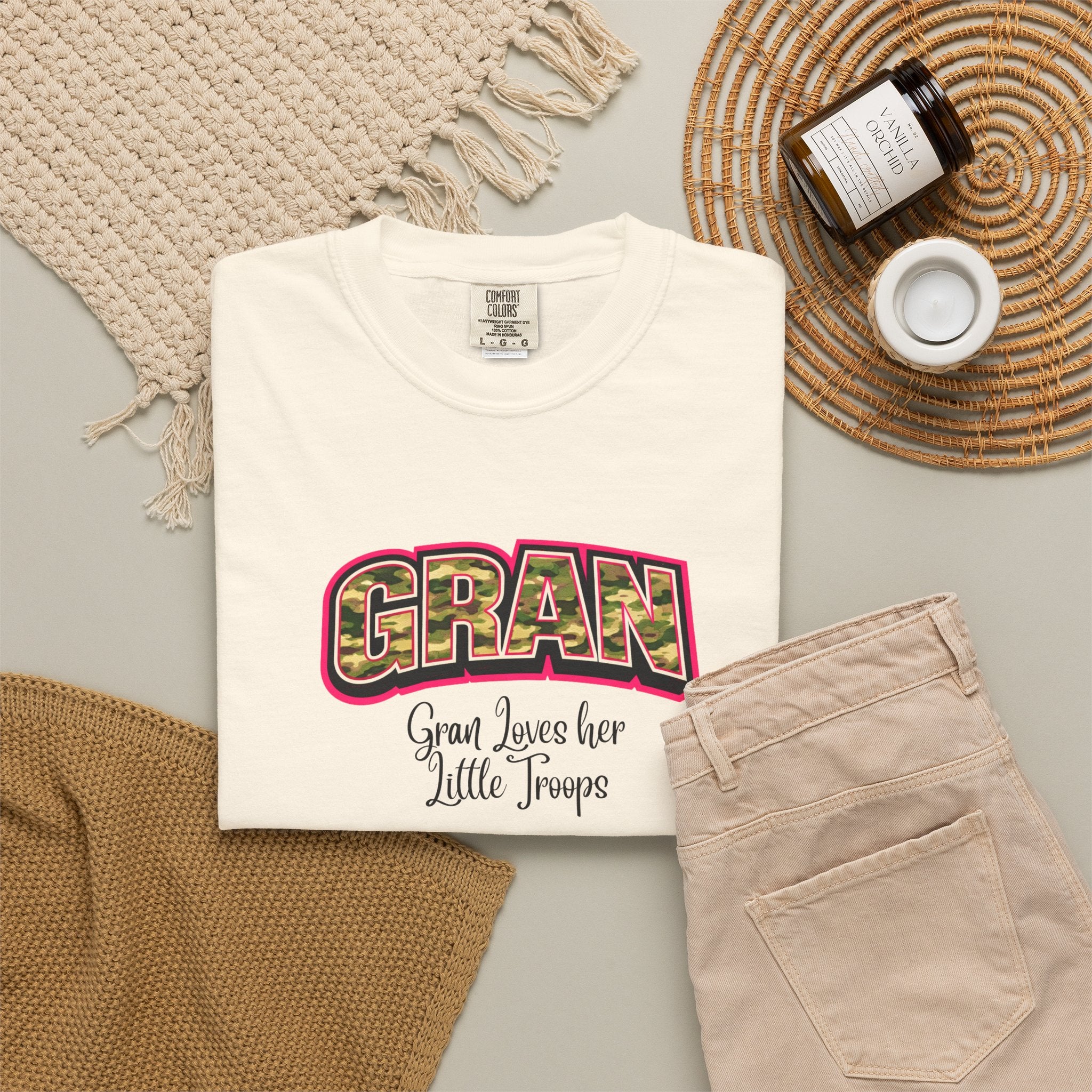 Gran Floral Graphic T-Shirt — "Gran Loves Her Little Troops" Gift Tee