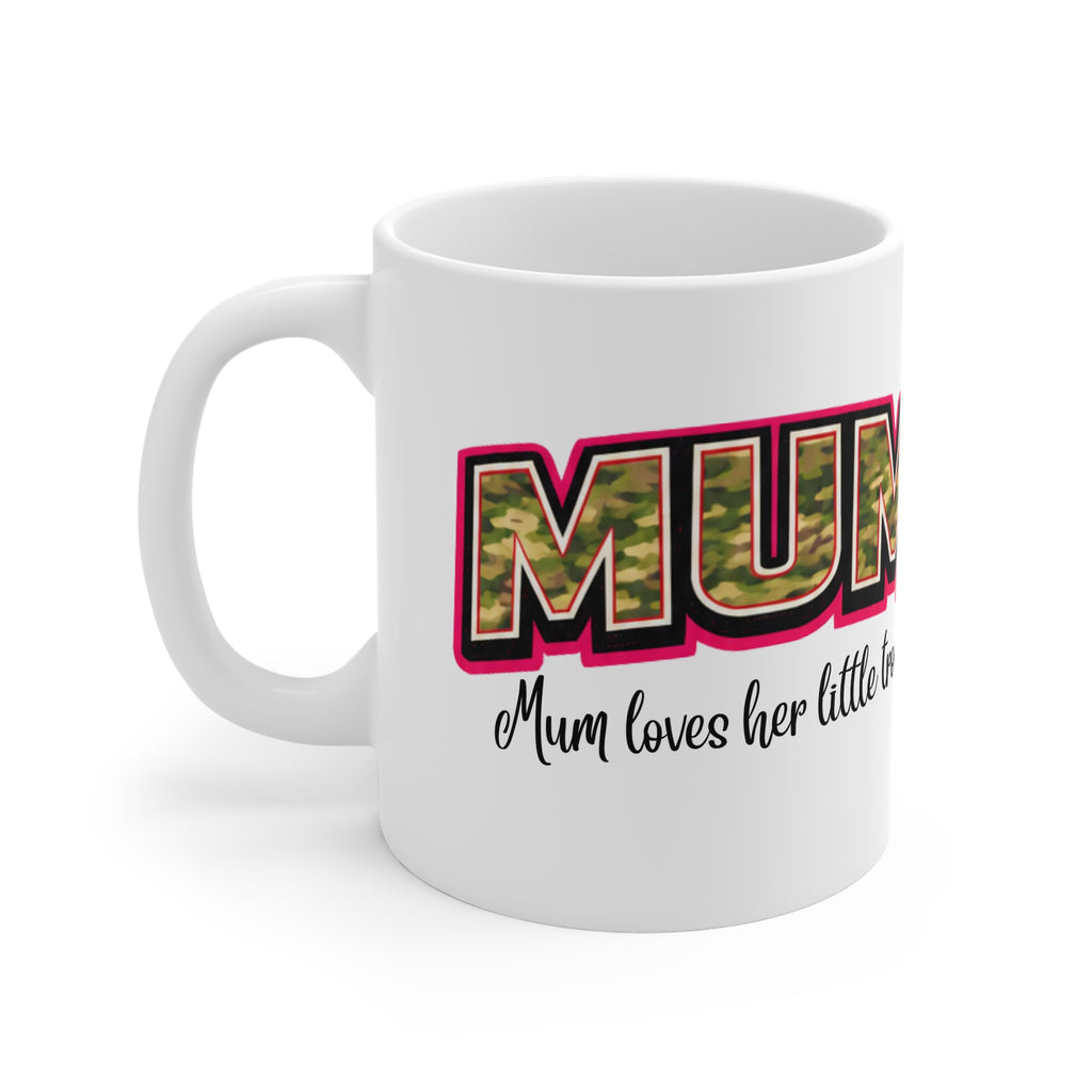 Mum Camo Mug — "Mum loves her little troops" Coffee Cup for Military Moms