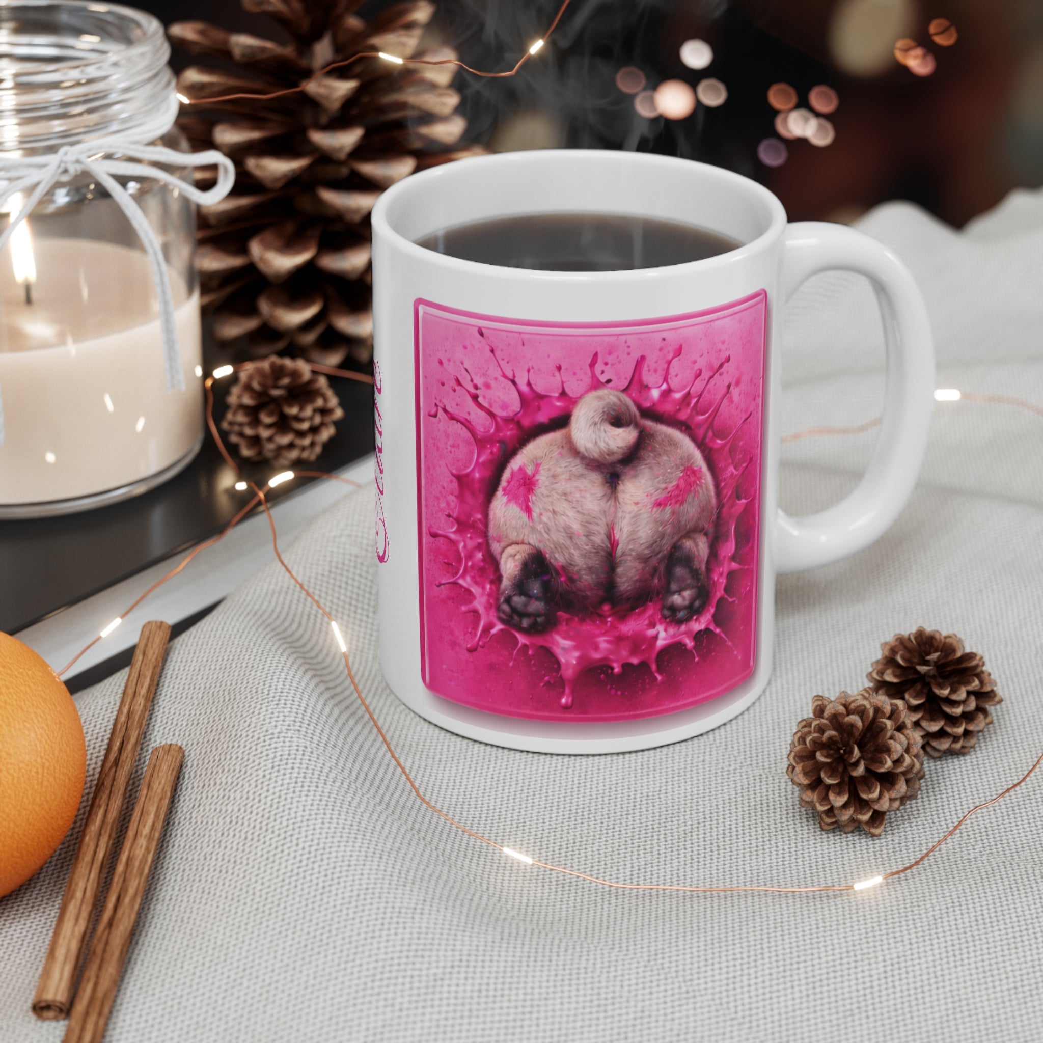 Pug 'I Puggin' Love You' Coffee Mug — Personalized Name Option
