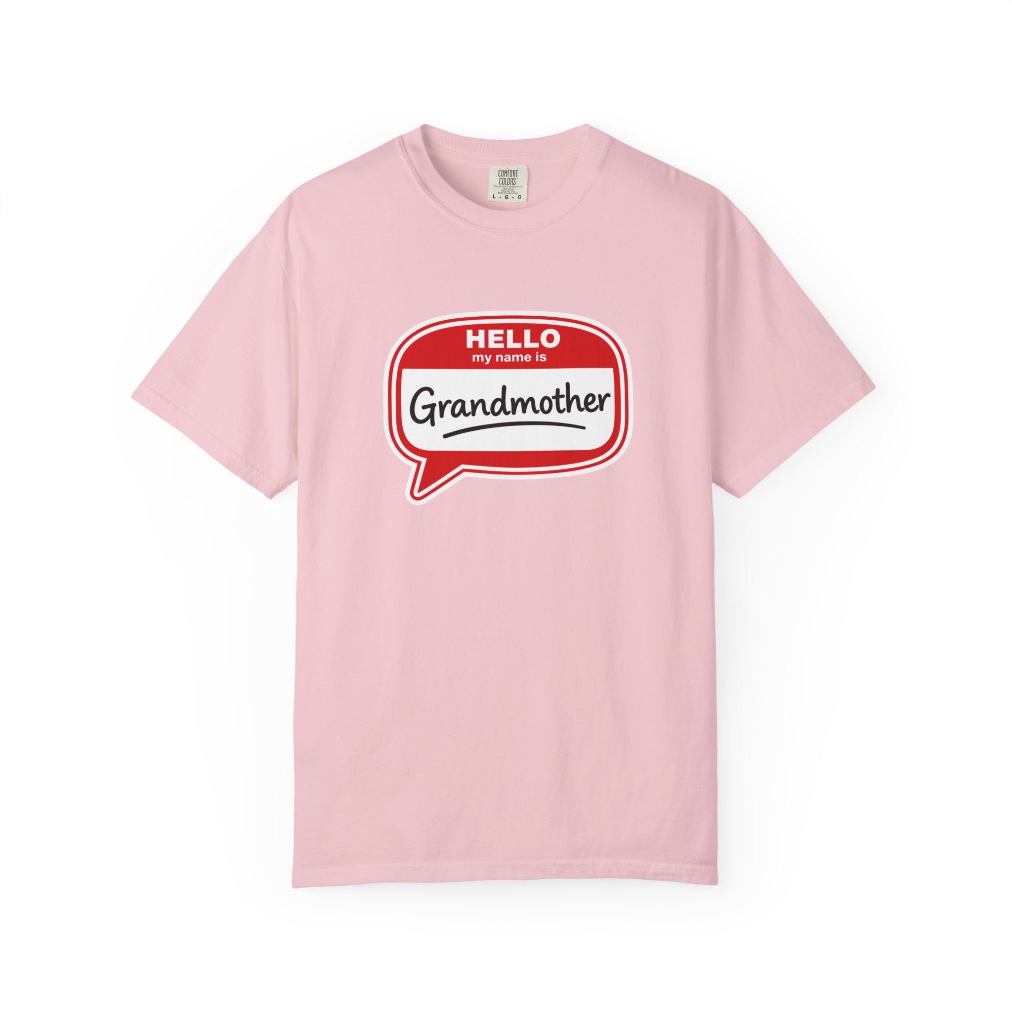 Hello My Name Is Grandmother T-Shirt - Retro Name Badge Tee for Moms & Grandmas