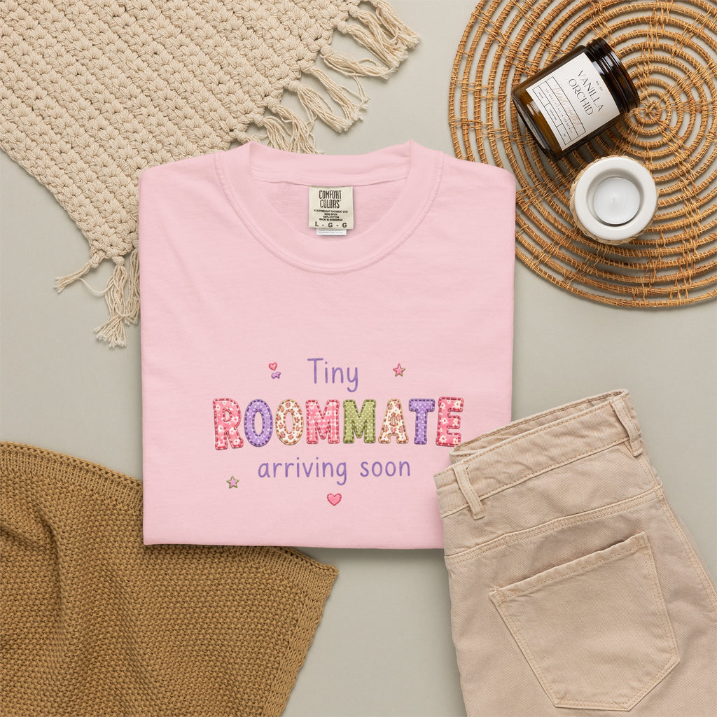 Tiny Roommate Pregnancy Announcement T-Shirt